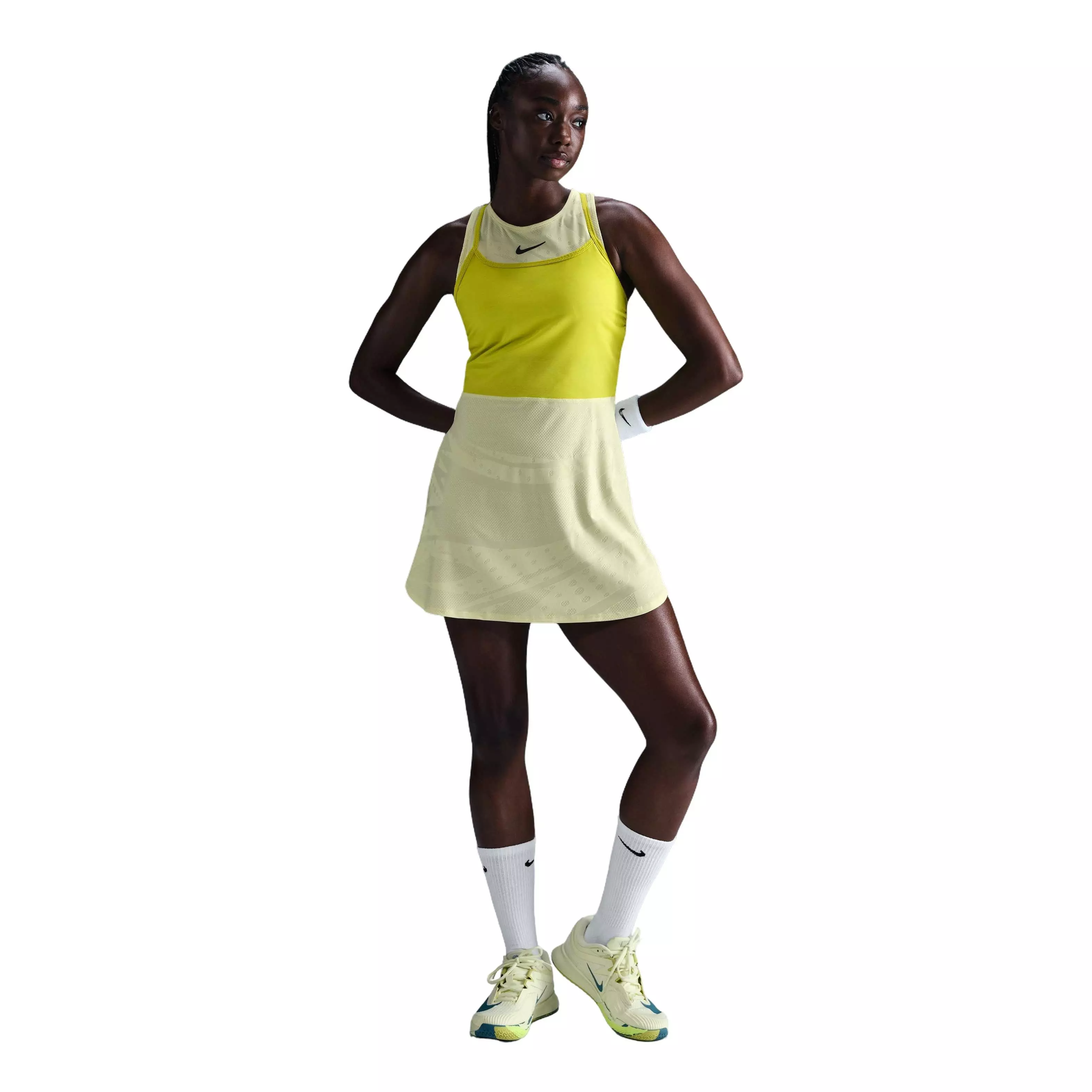 Nike Women's Court Slam Dri-FIT Tennis Dress -Volt Green - VOLT GREEN