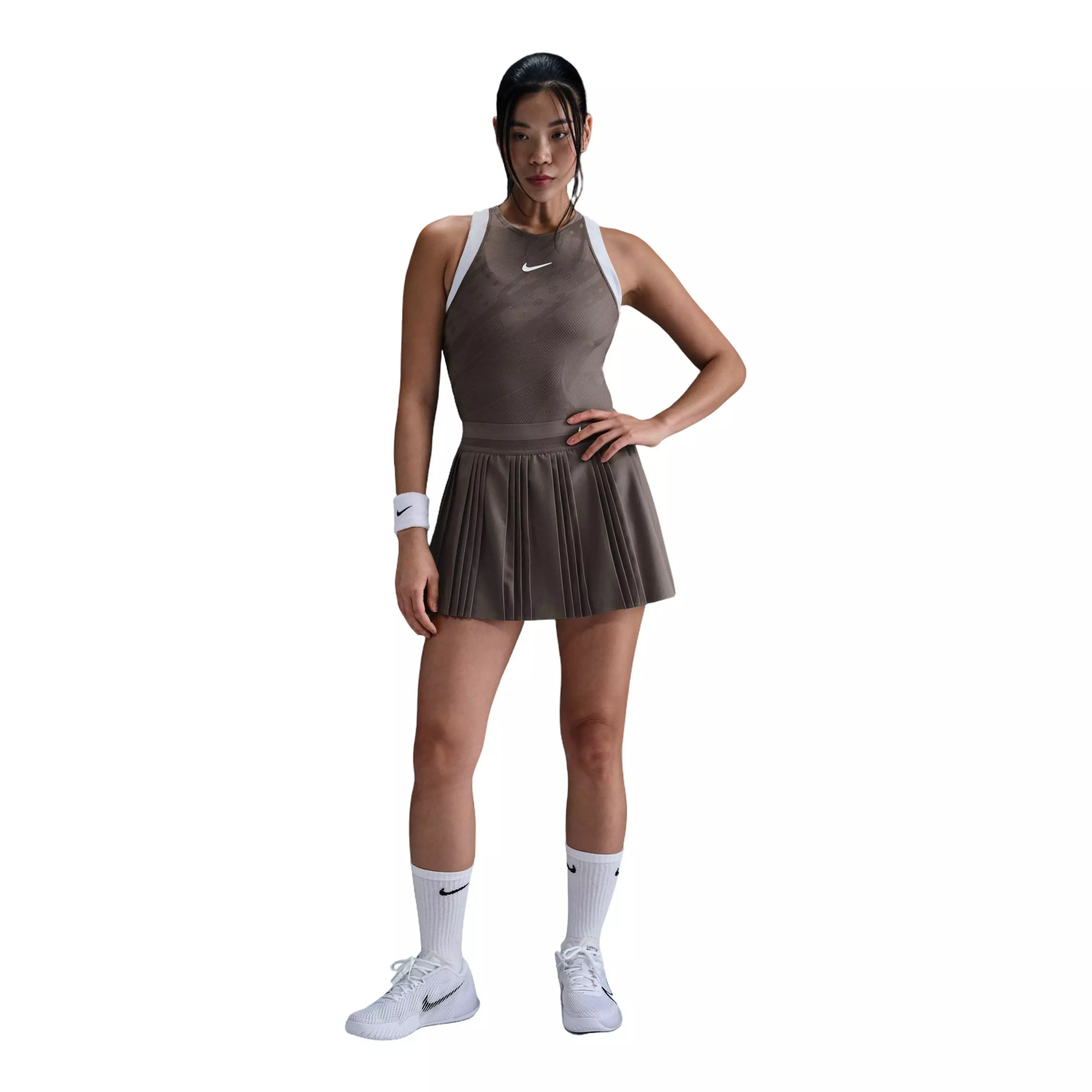 Nike Women's Court Slam Dri-FIT Tennis Tank Top -Grey - GREY