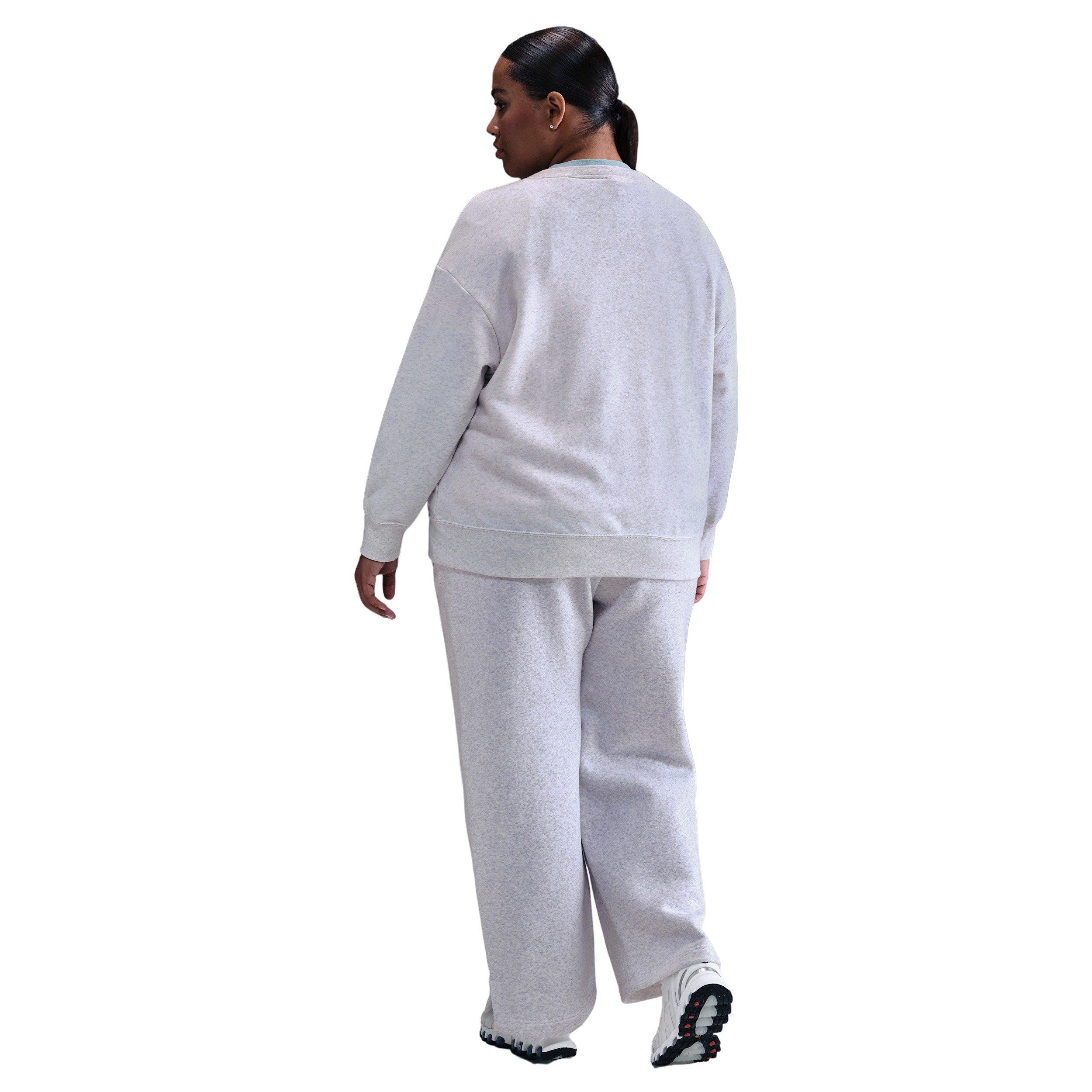 Nike Women's Sportswear Club Fleece Loose-Crew-Neck Sweatshirt -Heather Grey - HEATHER GREY Thumbnail View 5