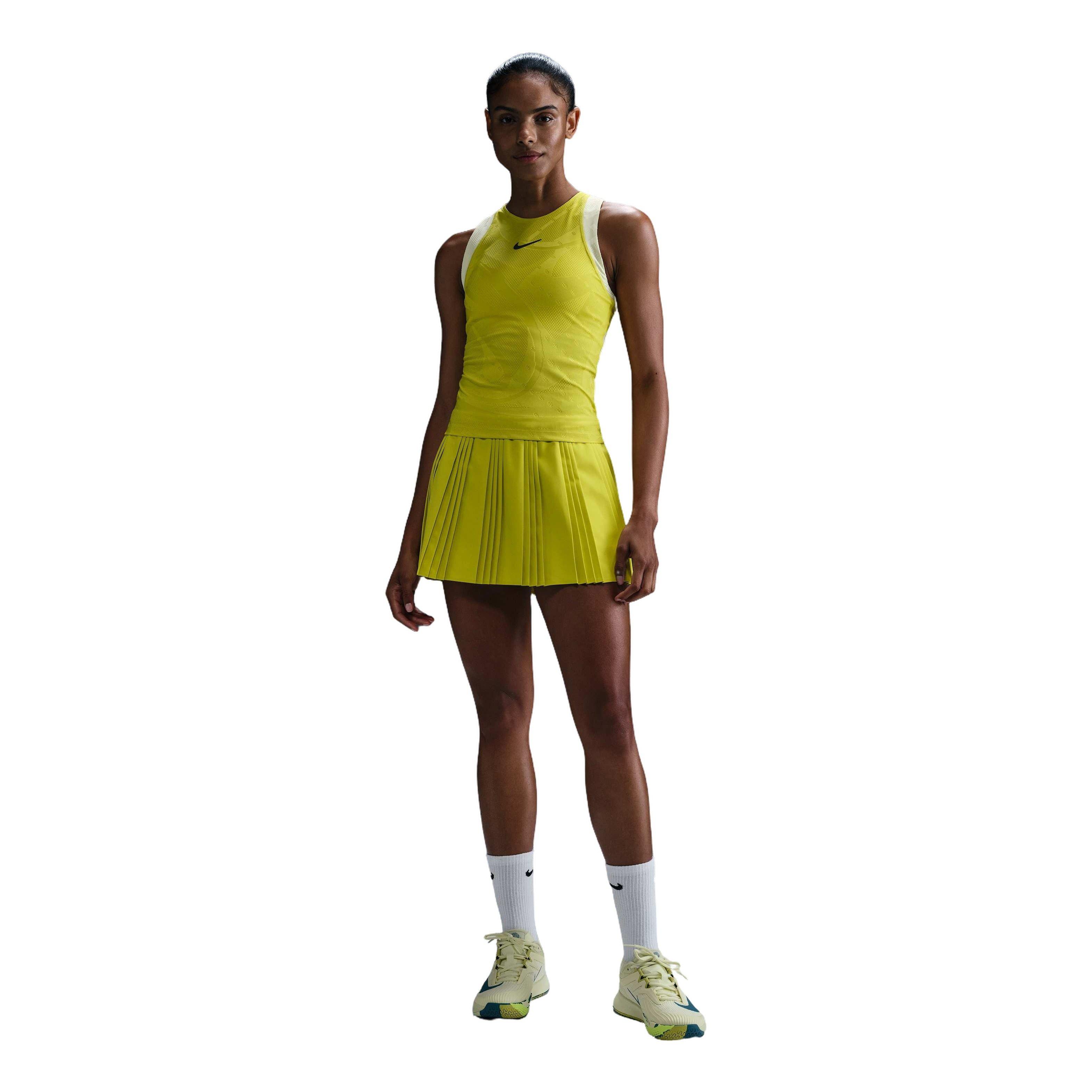 Nike Women's Court Slam Dri-FIT Tennis Tank Top -Volt Green - VOLT GREEN Thumbnail View 4