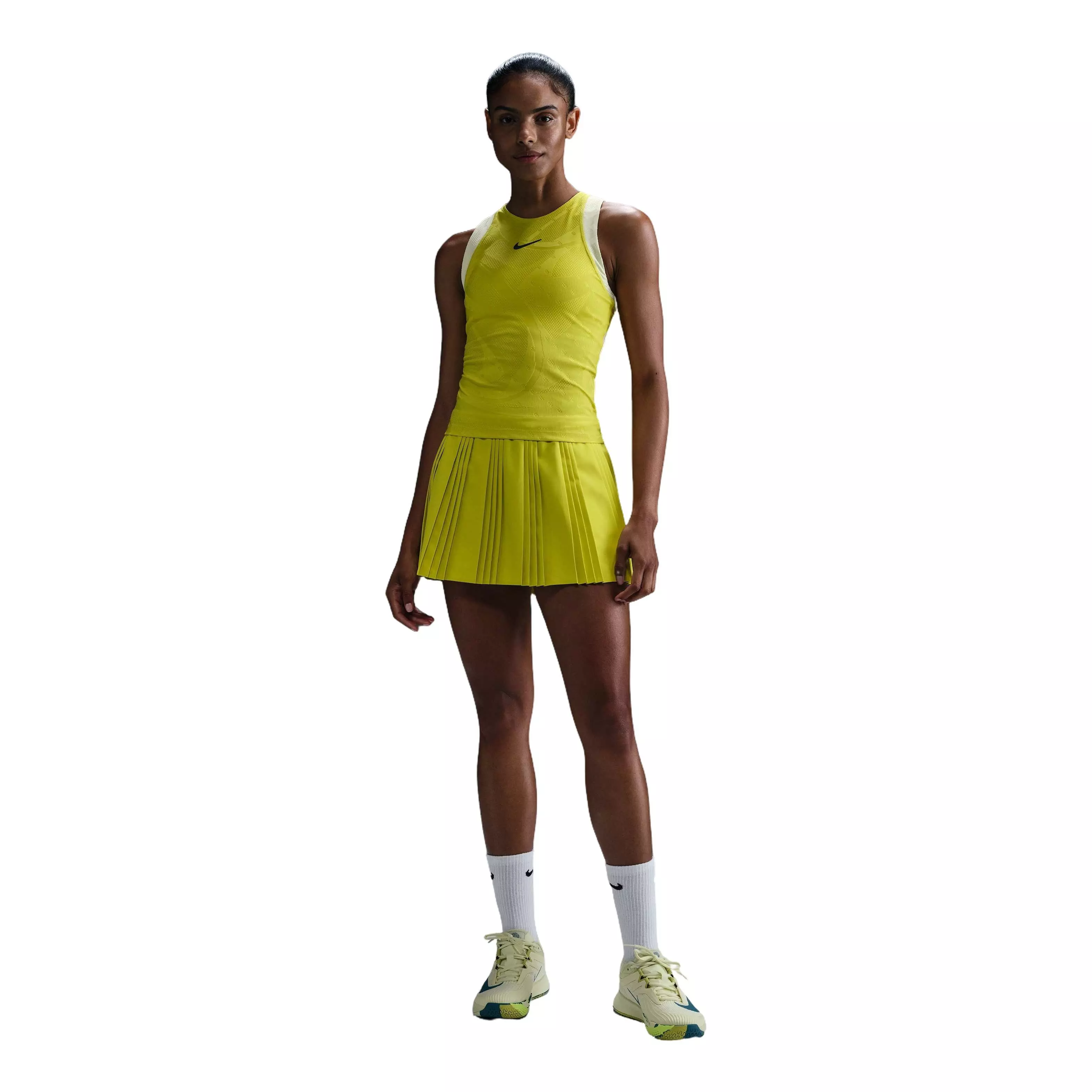Nike Women's Court Slam Dri-FIT Tennis Tank Top -Volt Green - VOLT GREEN