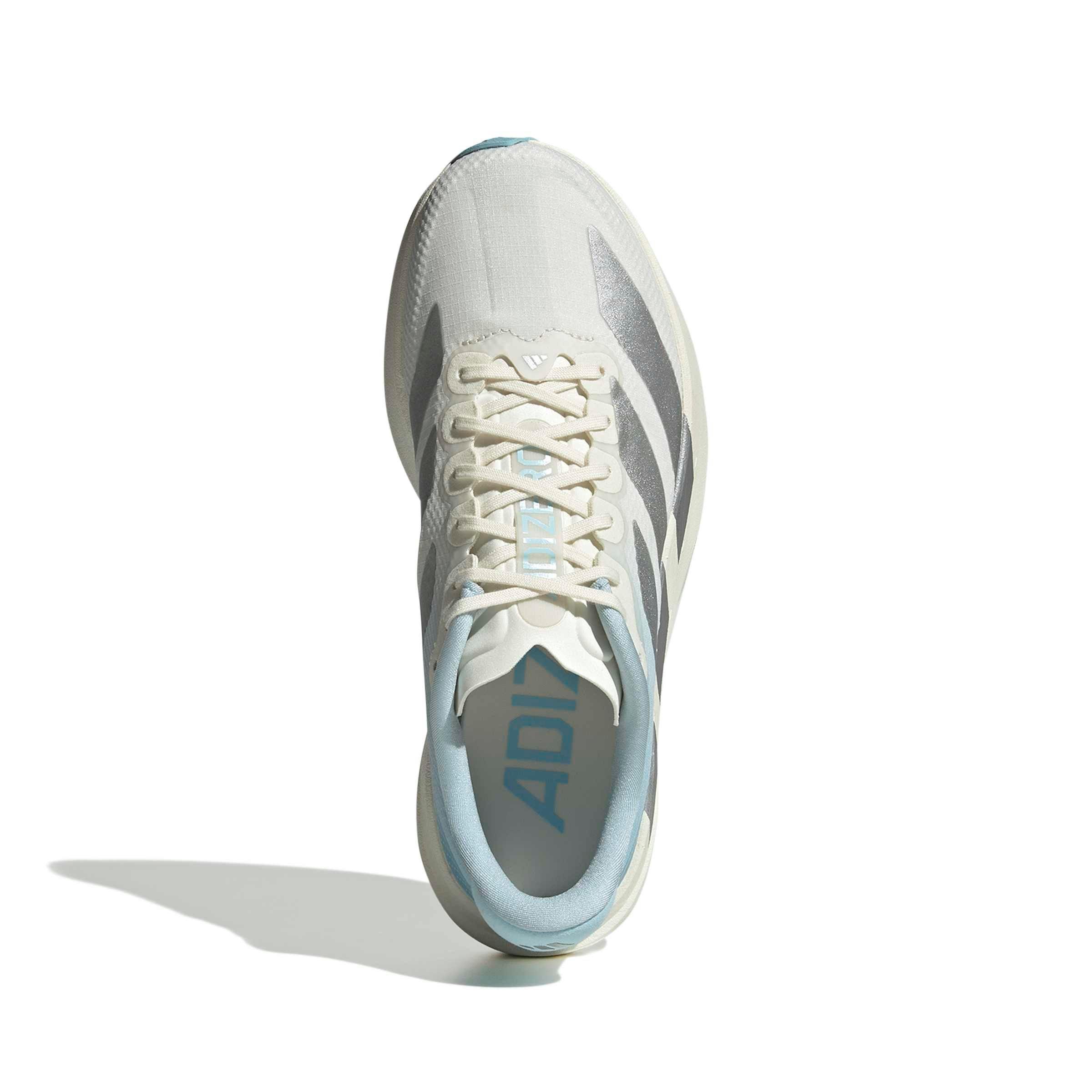 adidas Adizero EVO SL "Off White/Silver Metallic/Icey Blue" Women's Running Shoe - OFF WHITE/SILVER/BLUE