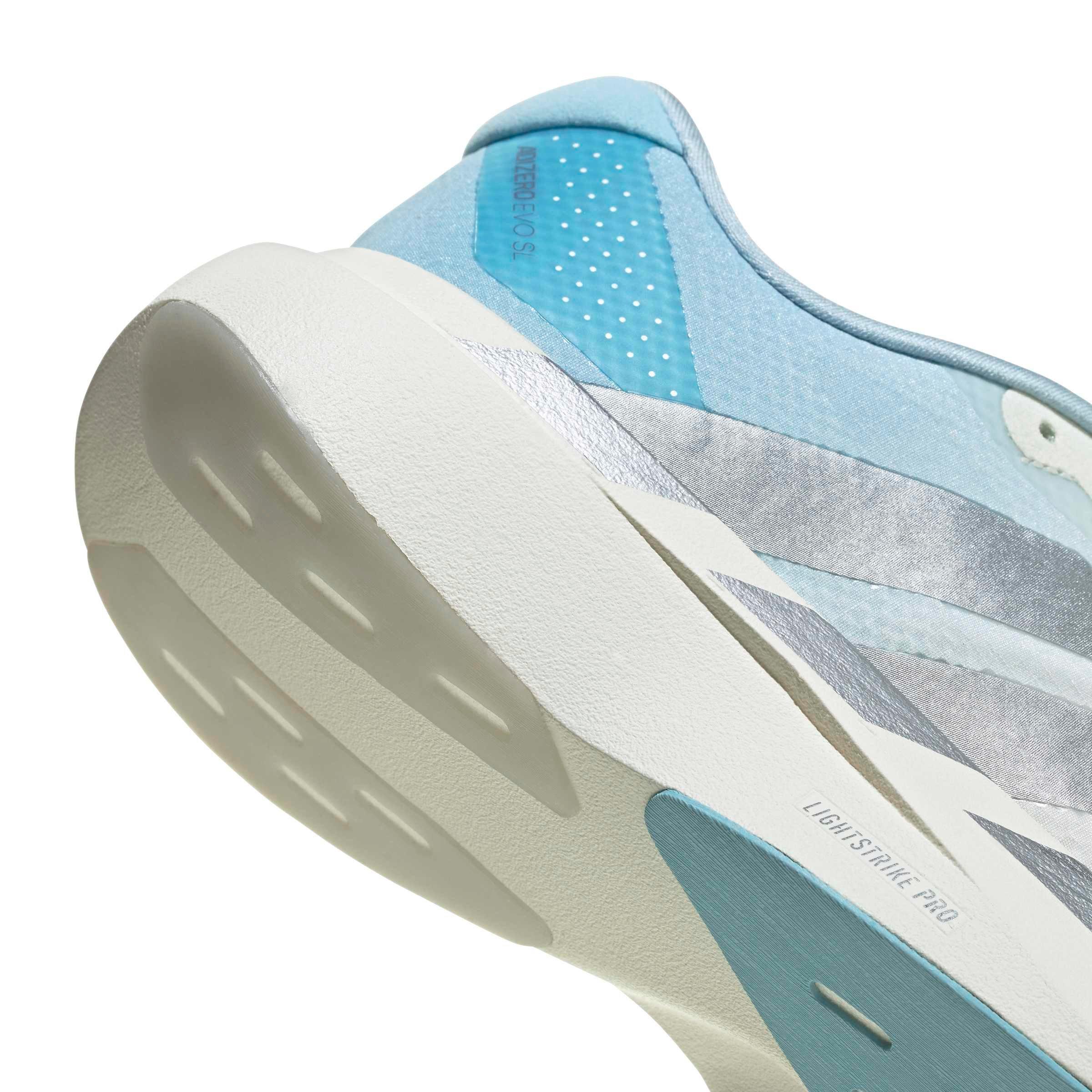 adidas Adizero EVO SL "Off White/Silver Metallic/Icey Blue" Women's Running Shoe - OFF WHITE/SILVER/BLUE