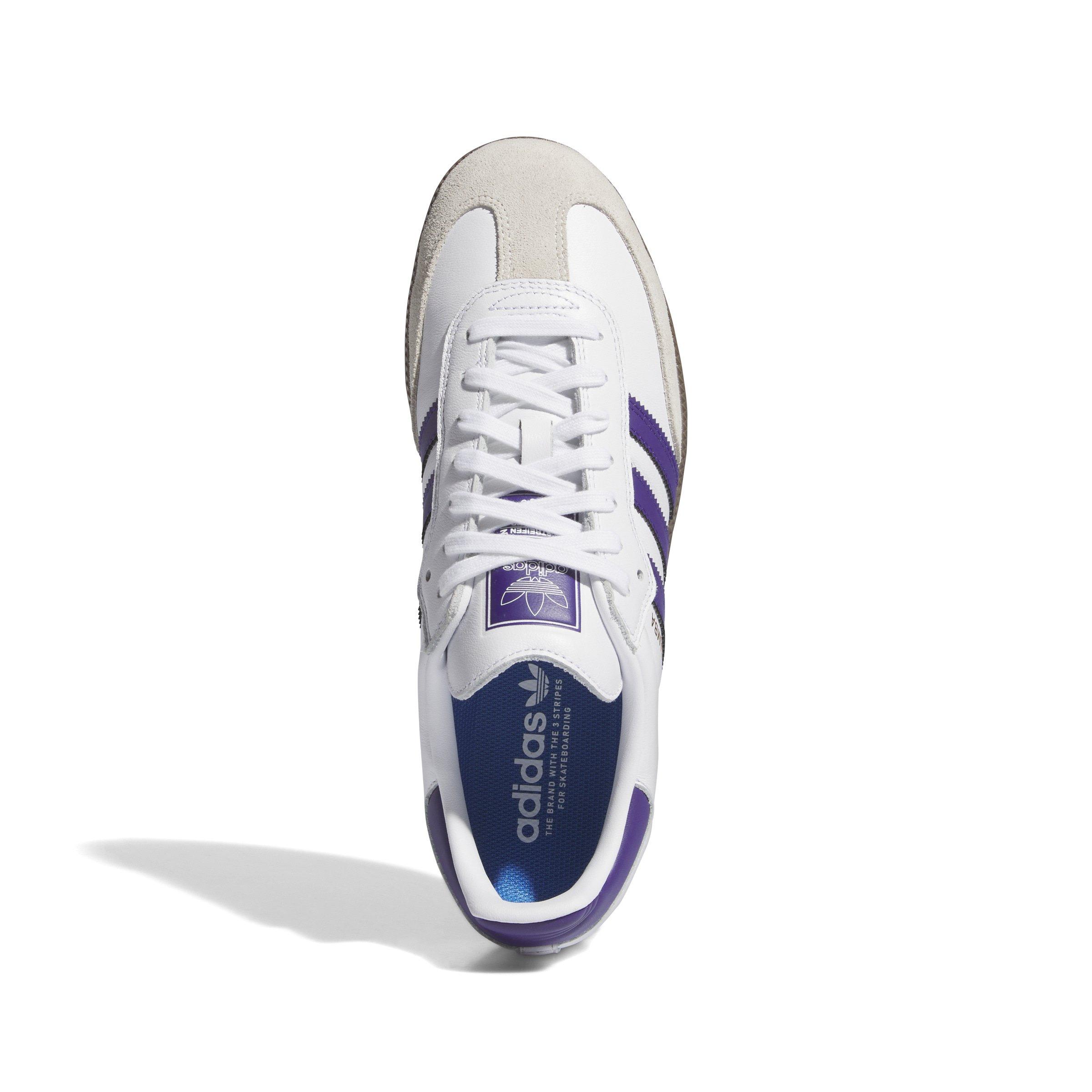 adidas Originals Samba ADV Ftwr White Collegiate Purple Gold Metallic Men s Shoe Hibbett
