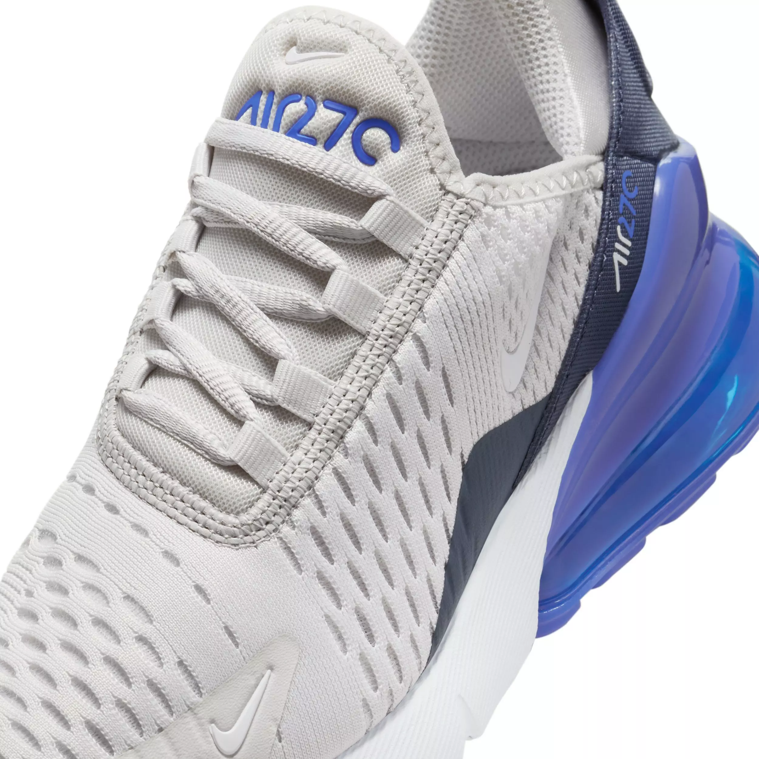 Nike Air Max 270 "Vast Grey/Hyper Royal/Thunder Blue/White" Grade School Boys' Shoe - GREY/ROYAL/BLUE/WHITE