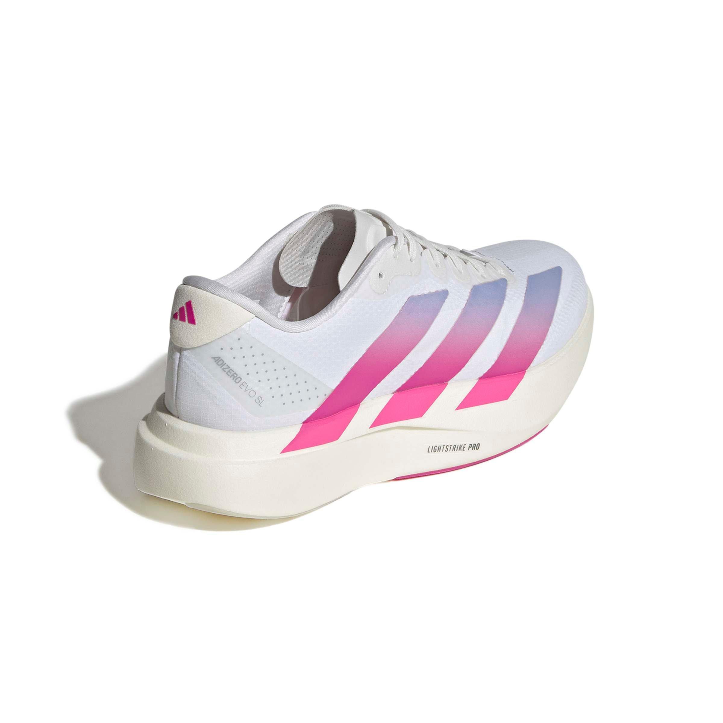 adidas Adizero EVO SL "Ftwr White/Lucid Fuchsia/Violet Tone" Women's Running Shoe - WHITE/FUCHSIA/VIOLET