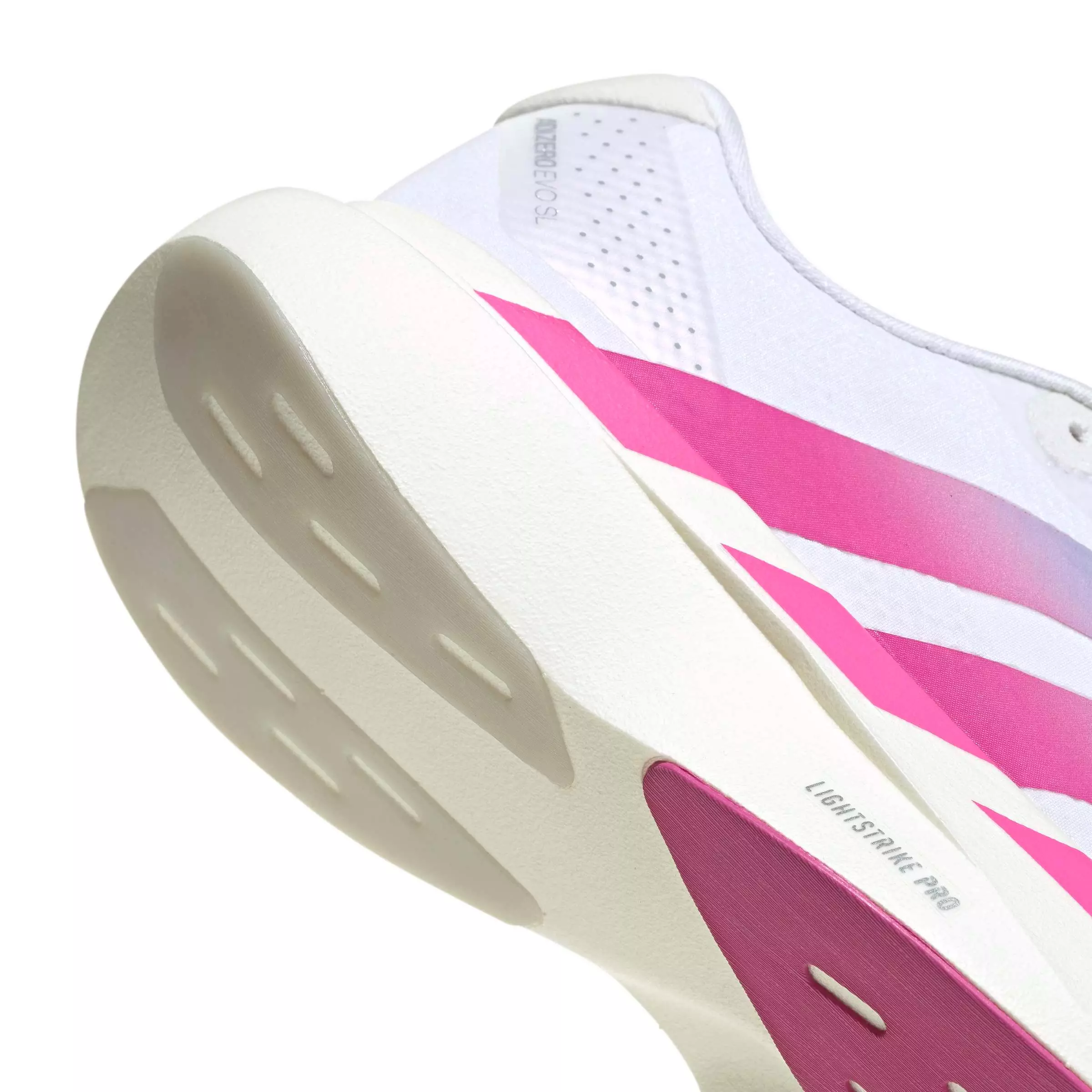 adidas Adizero EVO SL "Ftwr White/Lucid Fuchsia/Violet Tone" Women's Running Shoe - WHITE/FUCHSIA/VIOLET