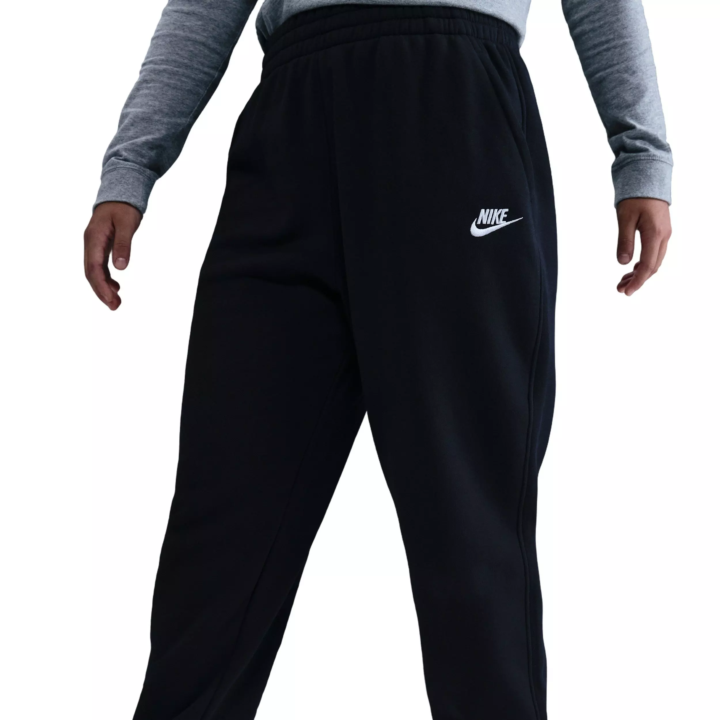 Nike Big Girls' Sportswear Club Fleece Loose Pants - Black - BLACK