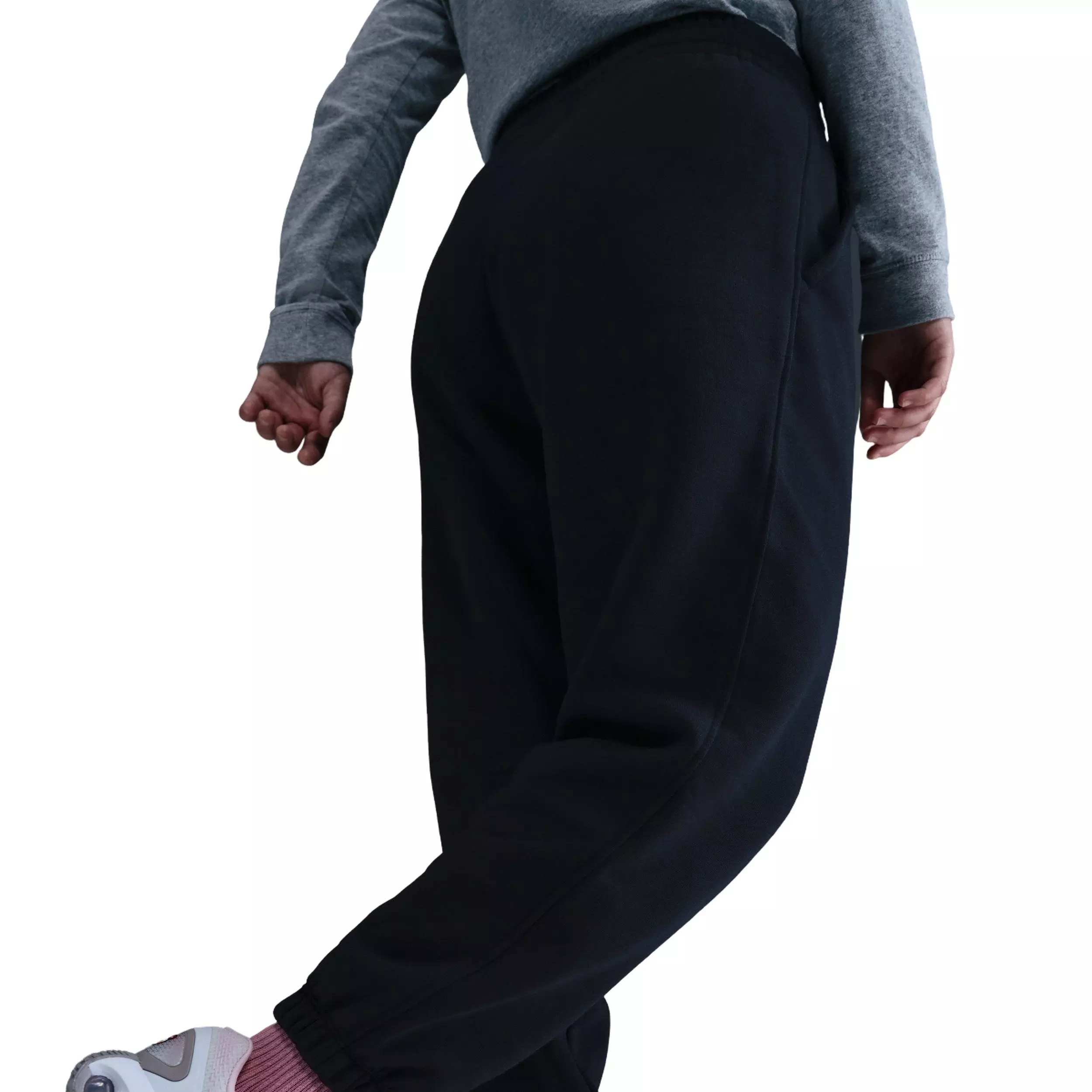 Nike Big Girls' Sportswear Club Fleece Loose Pants -Black - BLACK