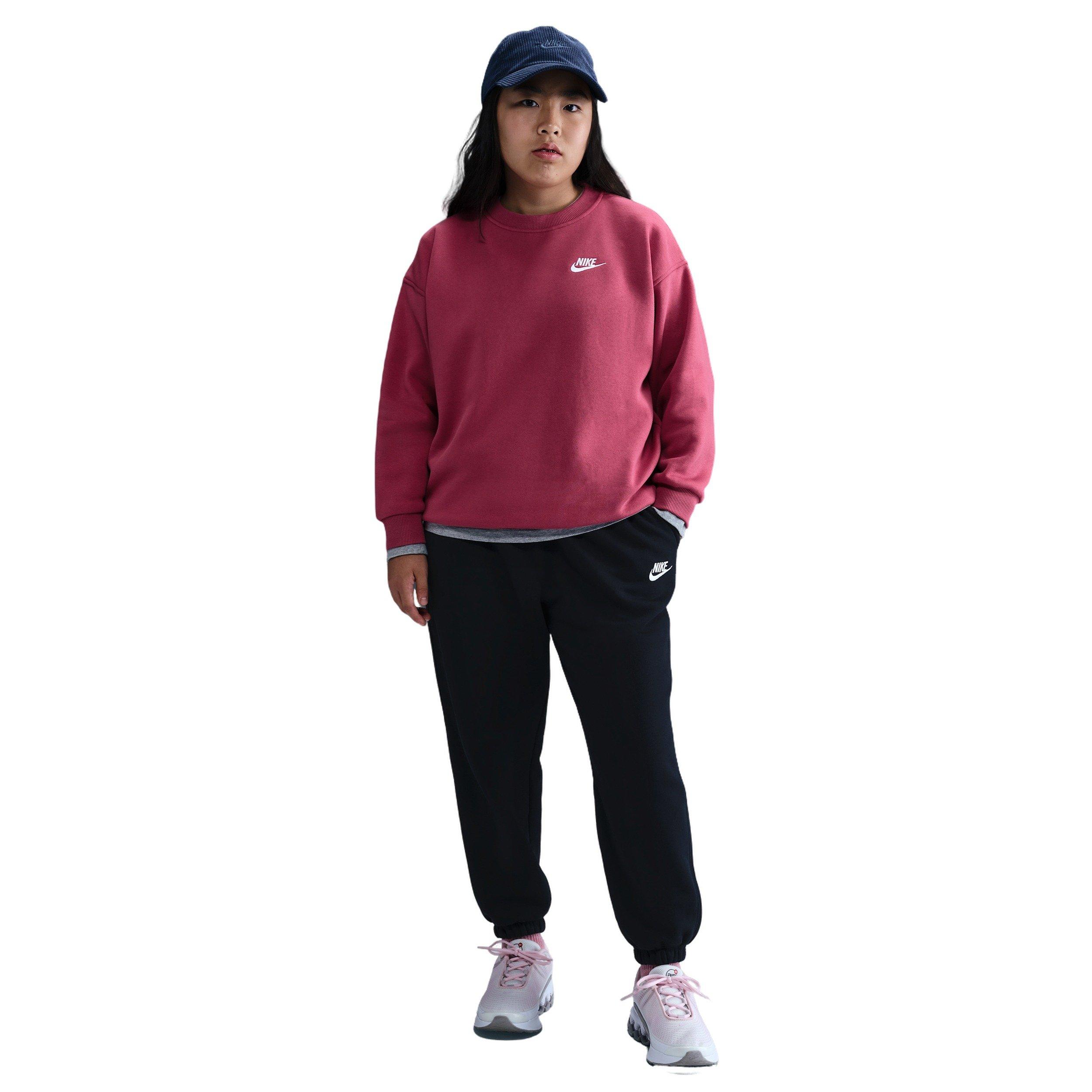 Nike Big Girls' Sportswear Club Fleece Loose Pants - Black - BLACK Thumbnail View 3