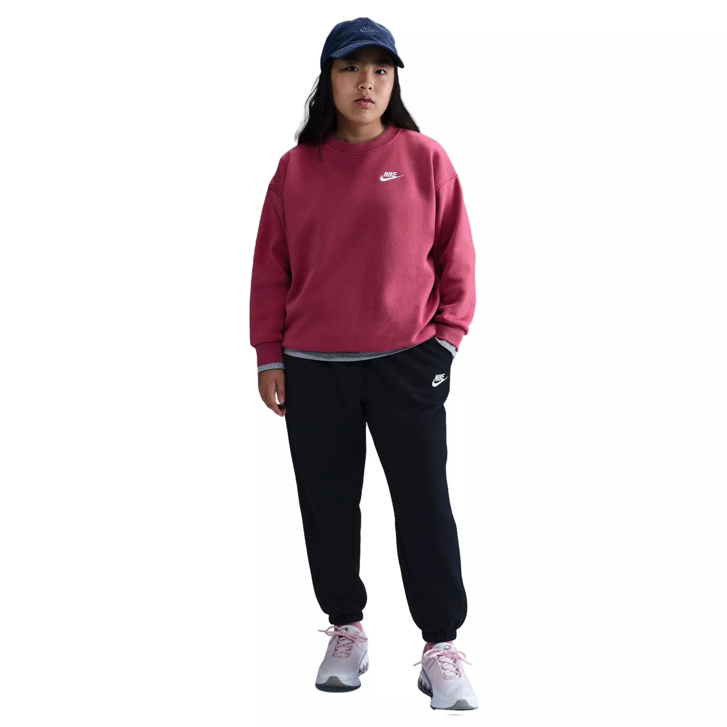 Nike Big Girls' Sportswear Club Fleece Loose Pants - Black - BLACK