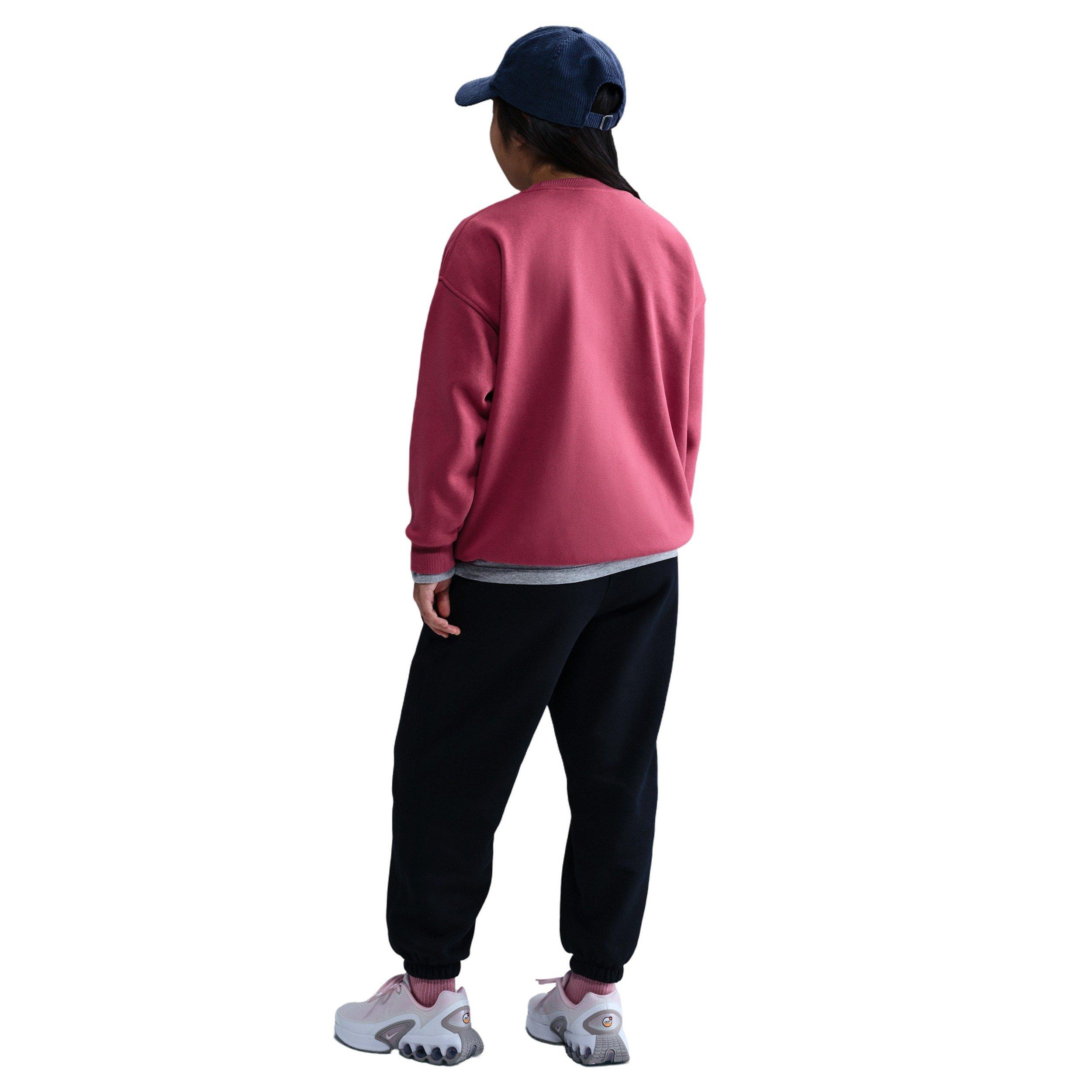 Nike Big Girls' Sportswear Club Fleece Loose Pants - Black - BLACK Thumbnail View 4