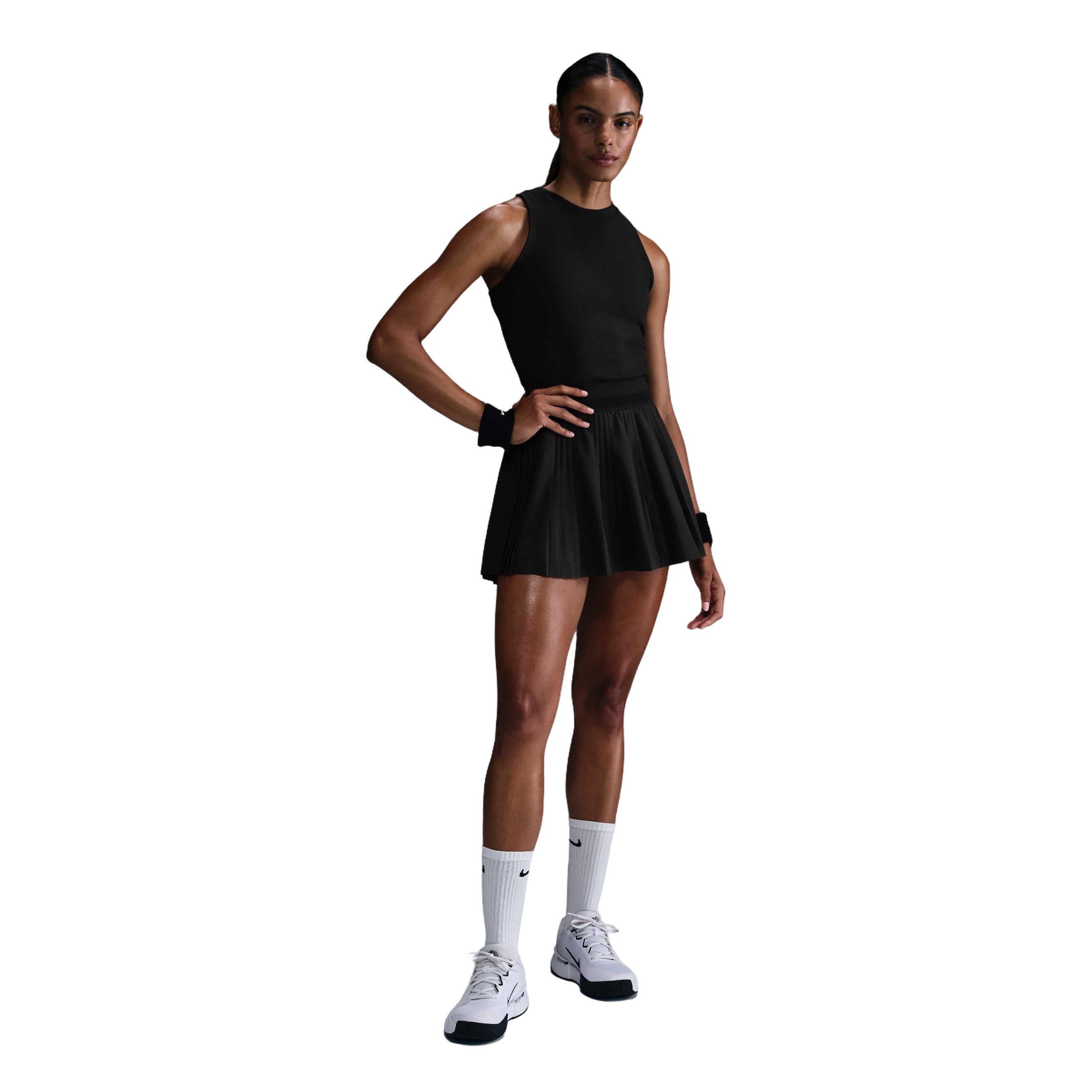 Nike Women's Court Advantage Dri-FIT Pleated Tennis Skirt - Black - BLACK Thumbnail View 3