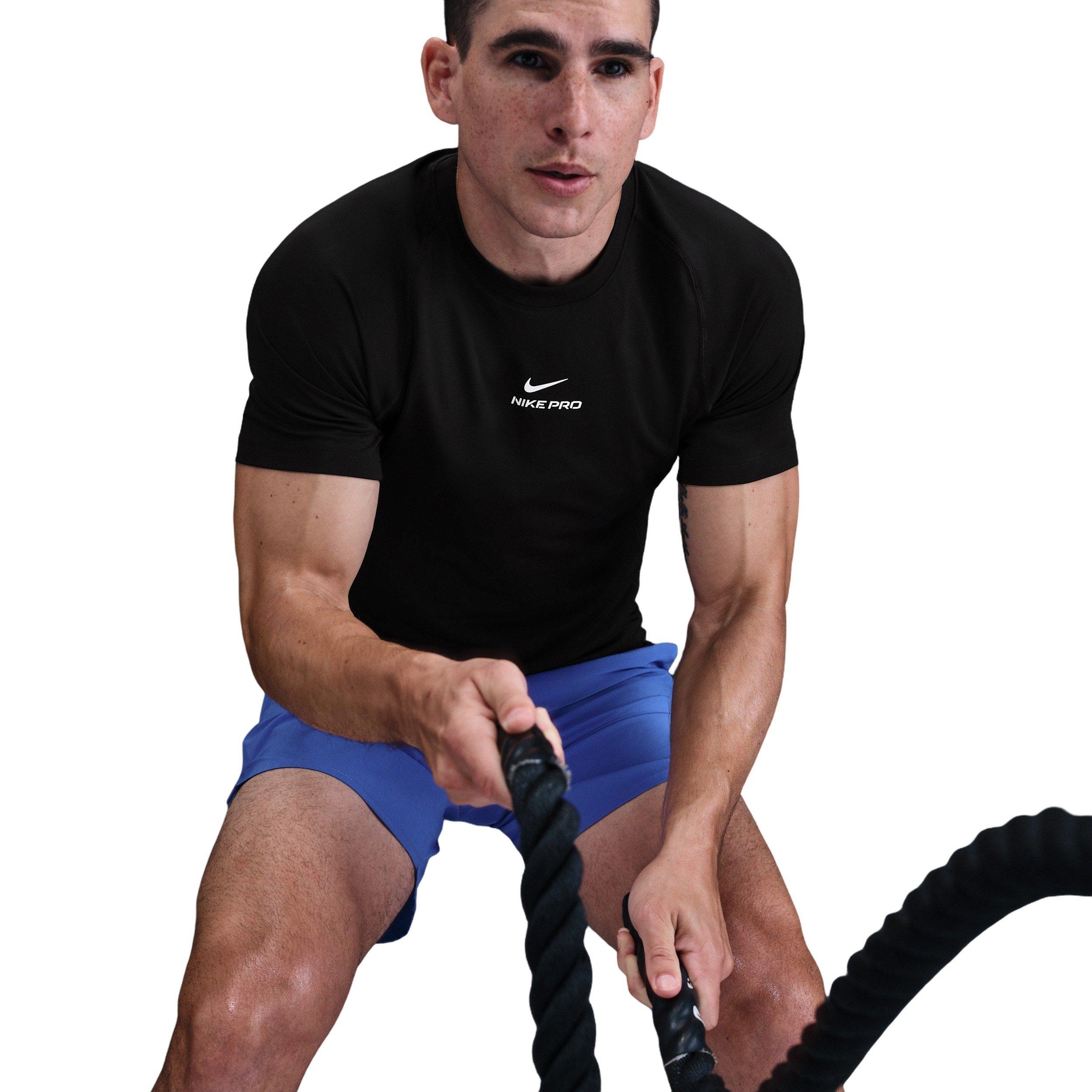 Nike Men's Pro Training Dri-FIT Short-Sleeve Top -Black - BLACK Thumbnail View 3