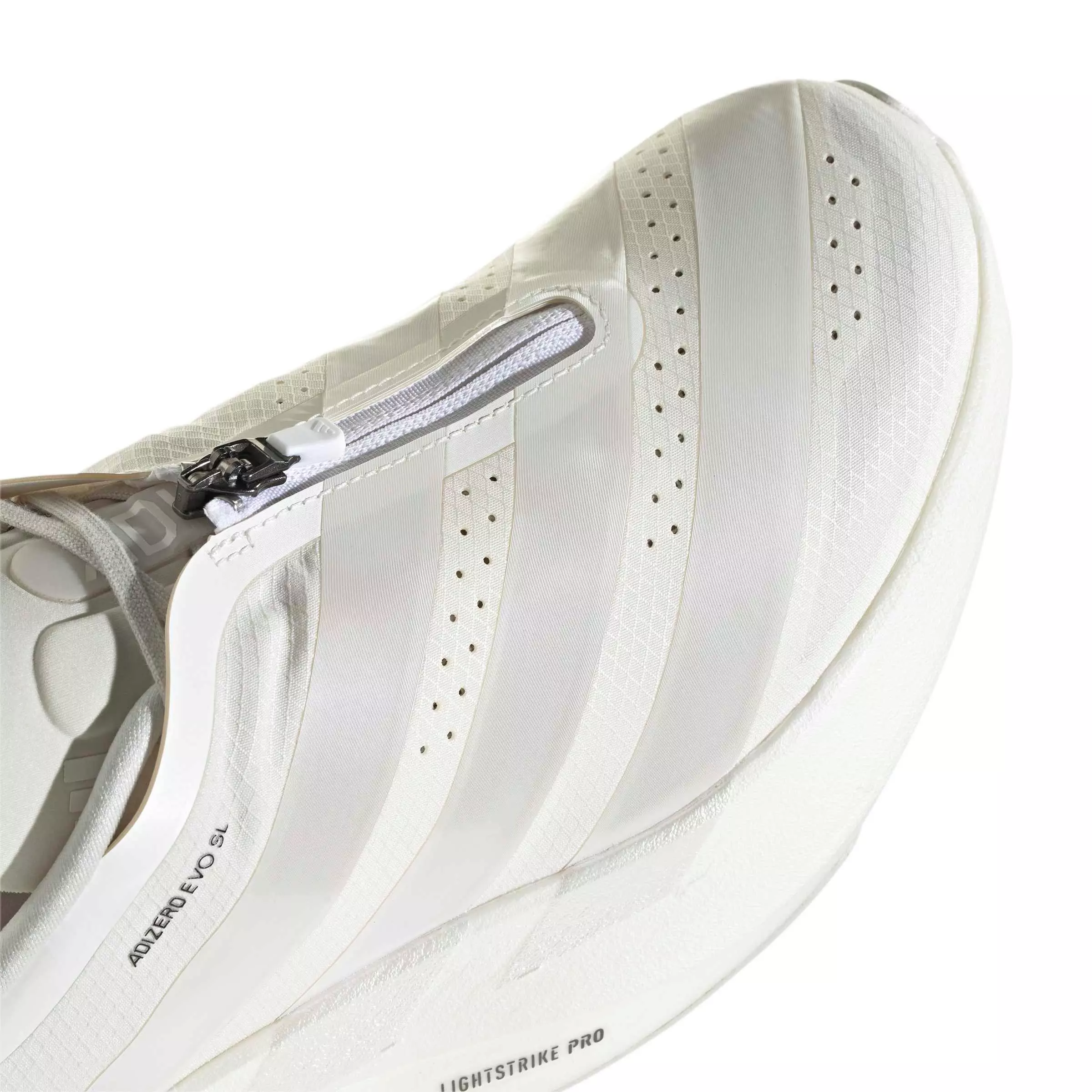 adidas Adizero EVO SL ZIP "Core White/Zero Metallic/Orbit Grey" Women's Running Shoe - WHITE/ZERO/GREY