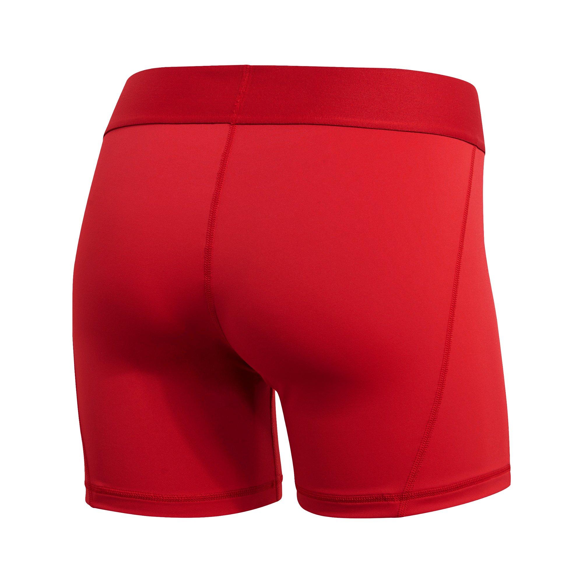 adidas Women's Red/White Alphaskin Volleyball Shorts - Hibbett