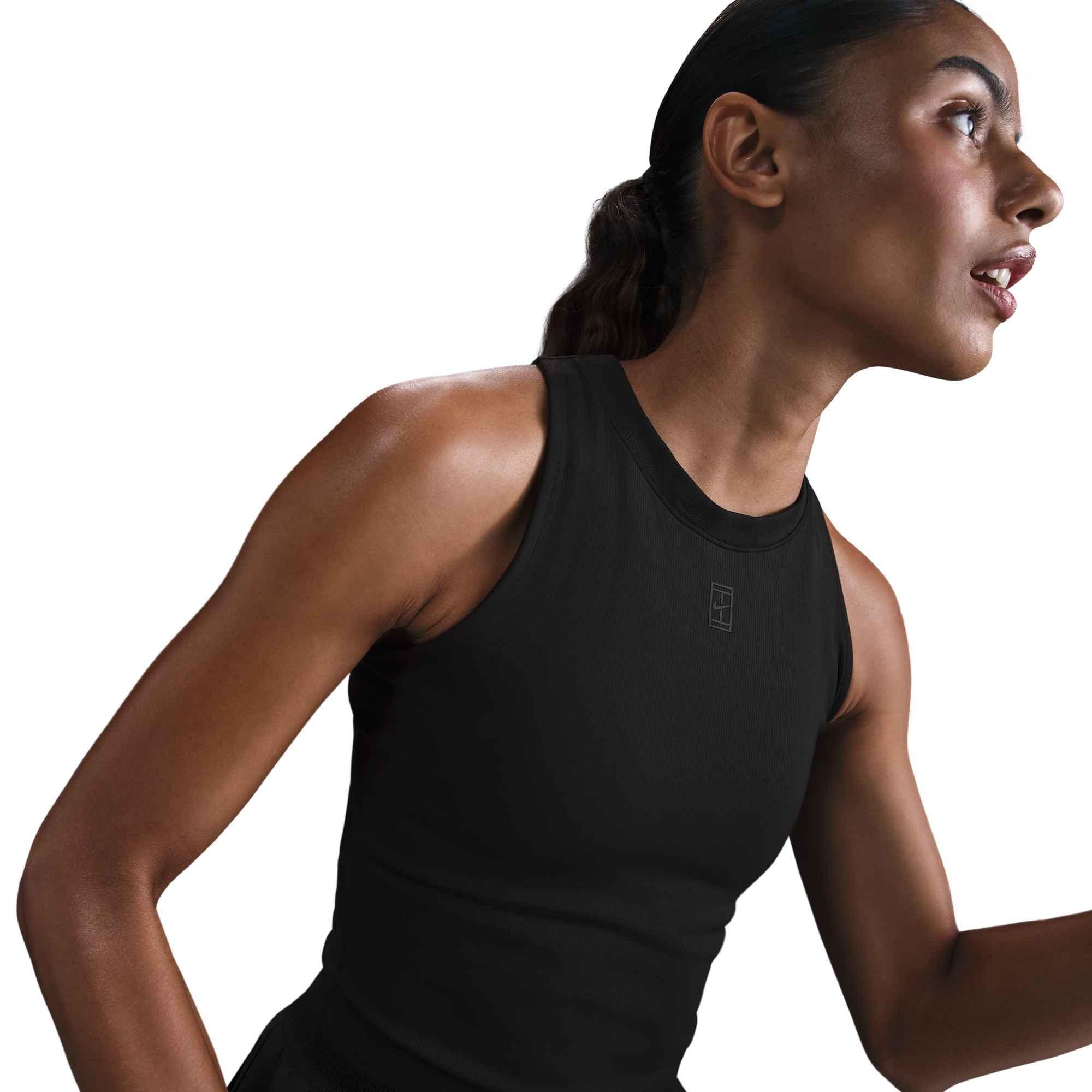 Nike Women's Dri-Fit Court Advantage Tank Top-Black - BLACK Thumbnail View 4