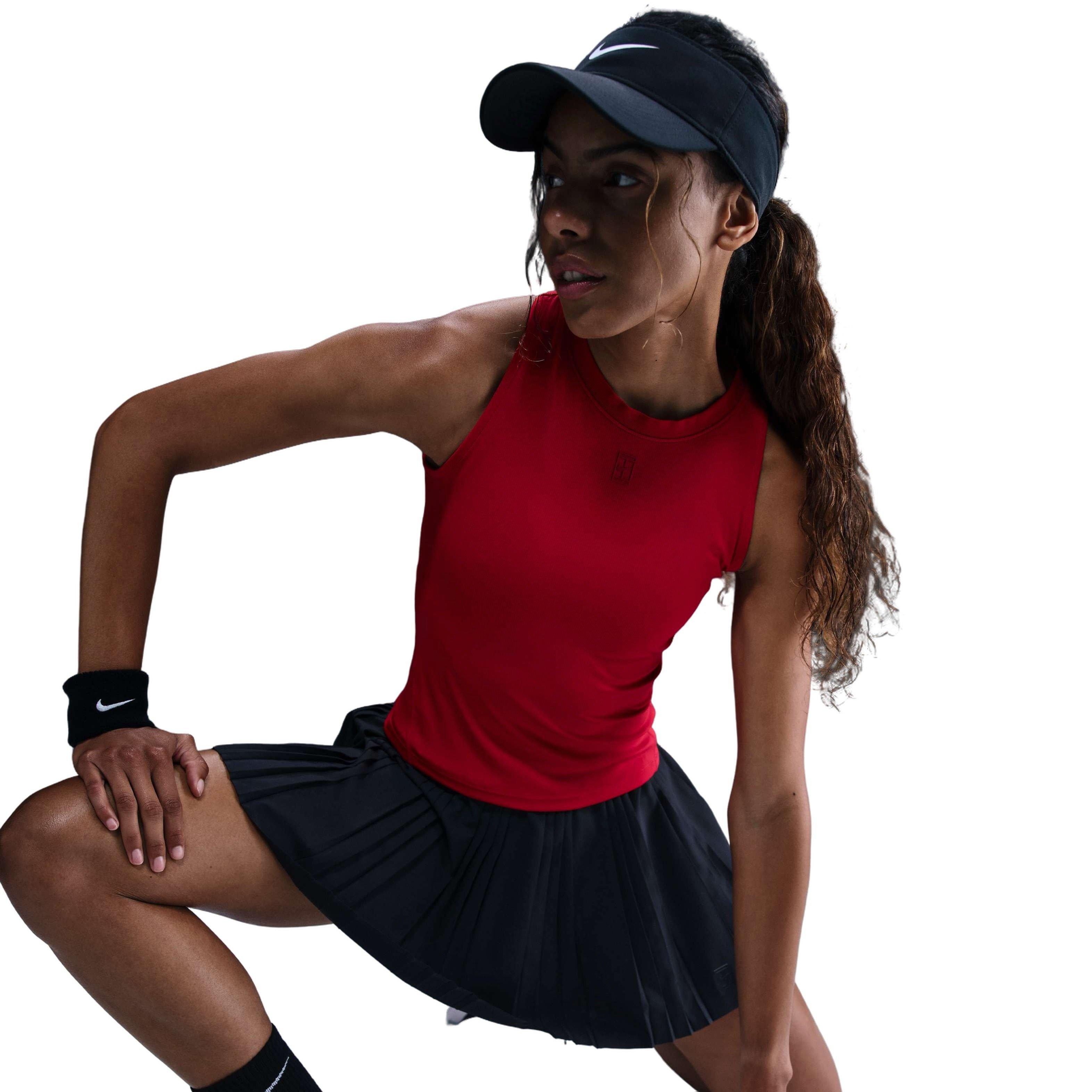 Nike Women's Dri-Fit Court Advantage Tank Top-Red - RED Thumbnail View 3