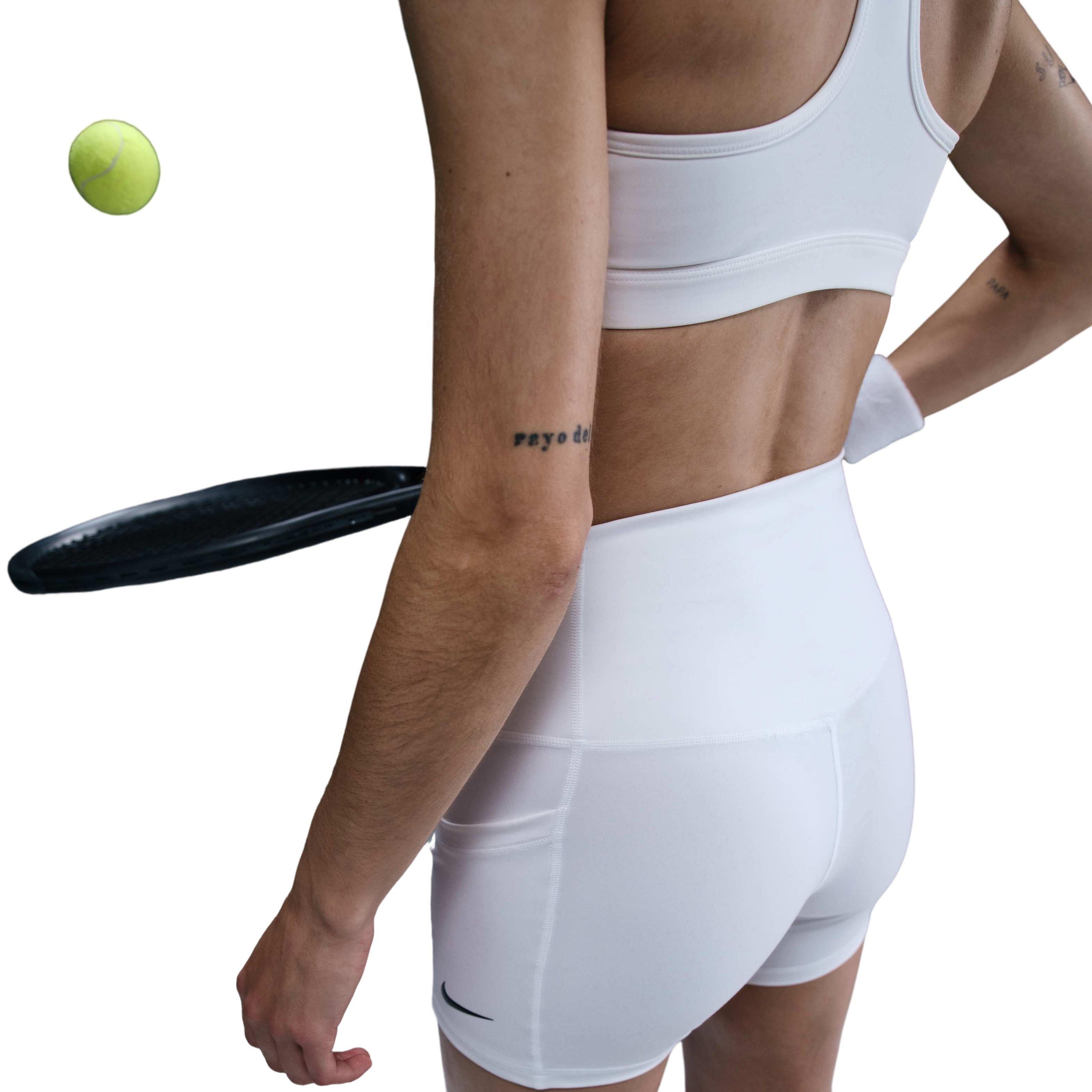 Nike Women's Court Dri-Fit Ball Short-White - WHITE Thumbnail View 2