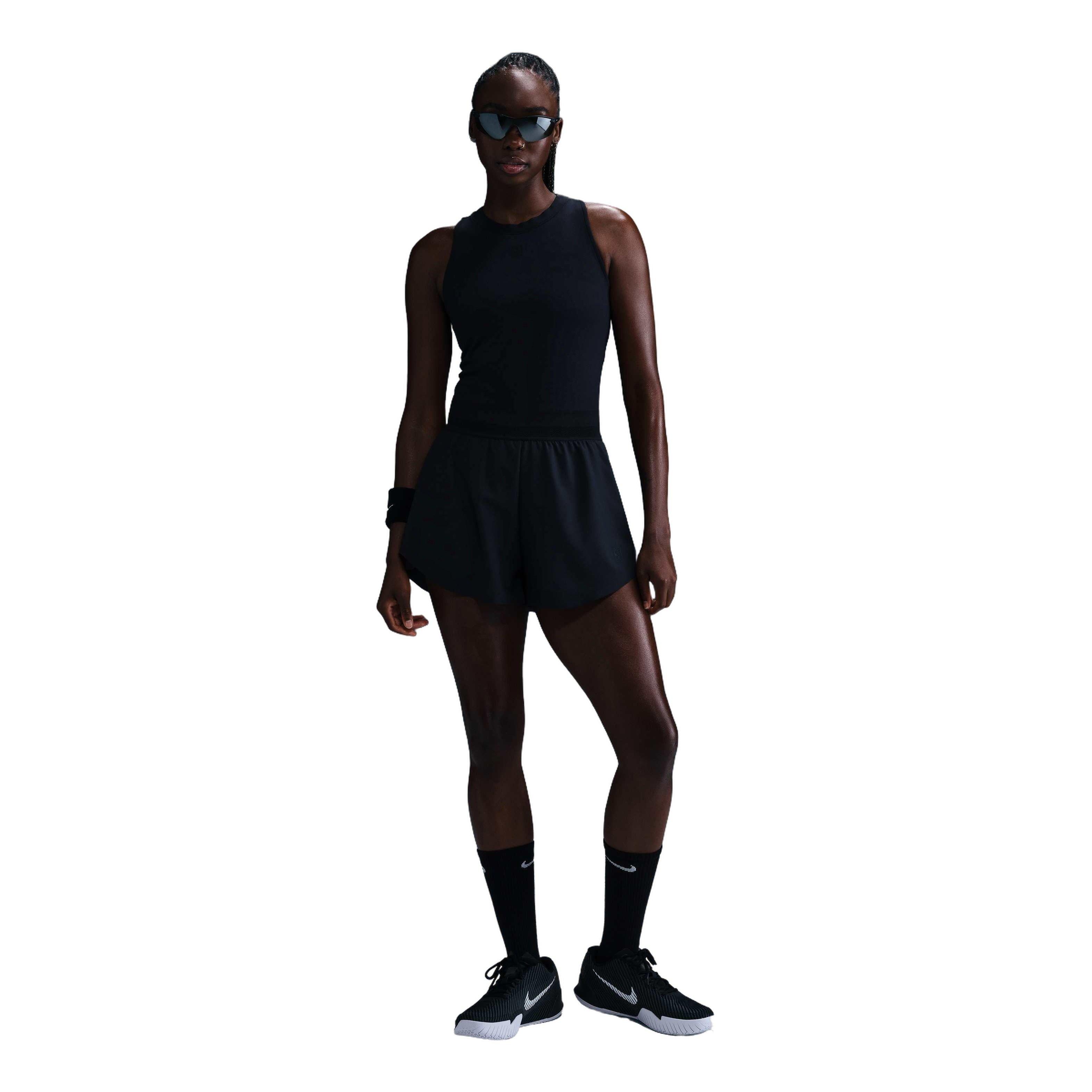 Nike Women's Court Dri-Fit Advantage Short-Black - BLACK Thumbnail View 3