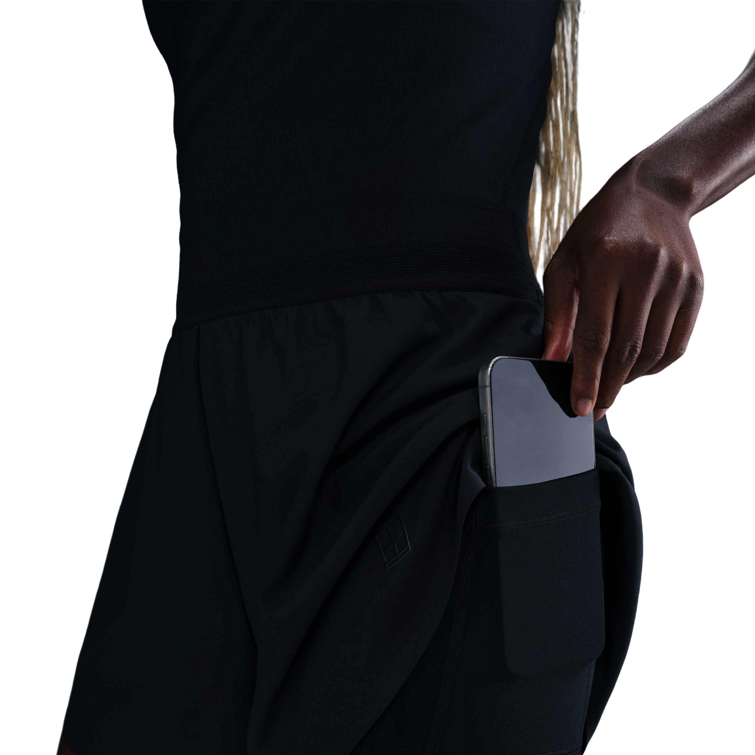 Nike Women's Court Dri-Fit Advantage Short-Black - BLACK Thumbnail View 6