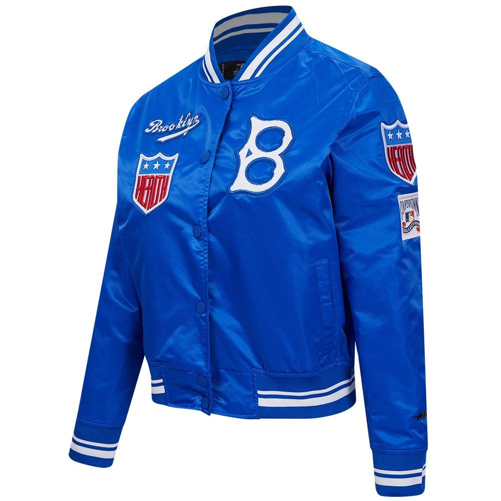 Pro Standard Women's MLB Brooklyn Dodgers Retro Classic Rib Satin Jacket - BLUE Thumbnail View 3