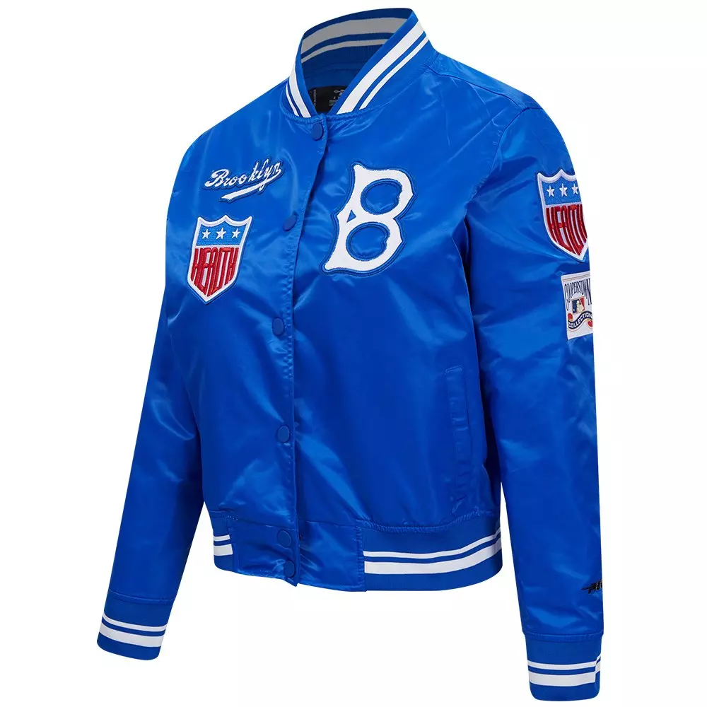 Pro Standard Women's MLB Brooklyn Dodgers Retro Classic Rib Satin Jacket - BLUE