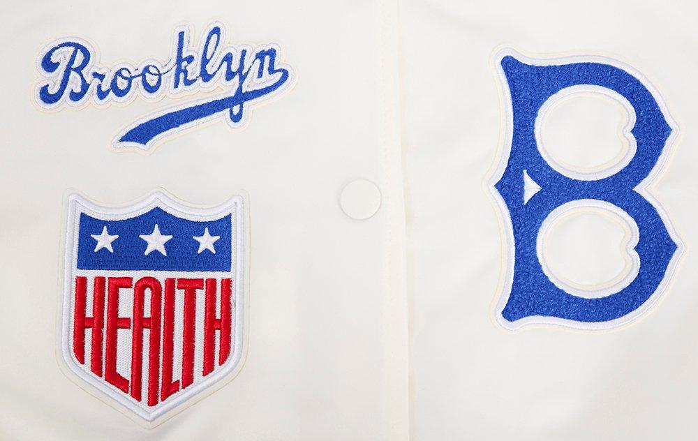 Pro Standard Women's MLB Brooklyn Dodgers Retro Classic Rib Satin Jacket - OFF-WHITE/BLUE Thumbnail View 5