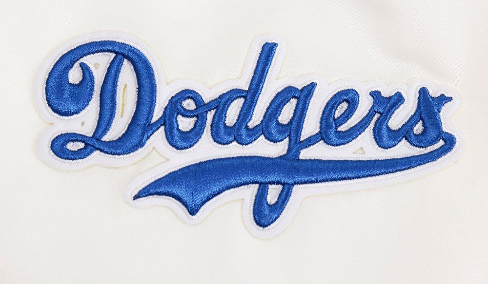 Pro Standard Women's MLB Brooklyn Dodgers Retro Classic Rib Satin Jacket - OFF-WHITE/BLUE Thumbnail View 7