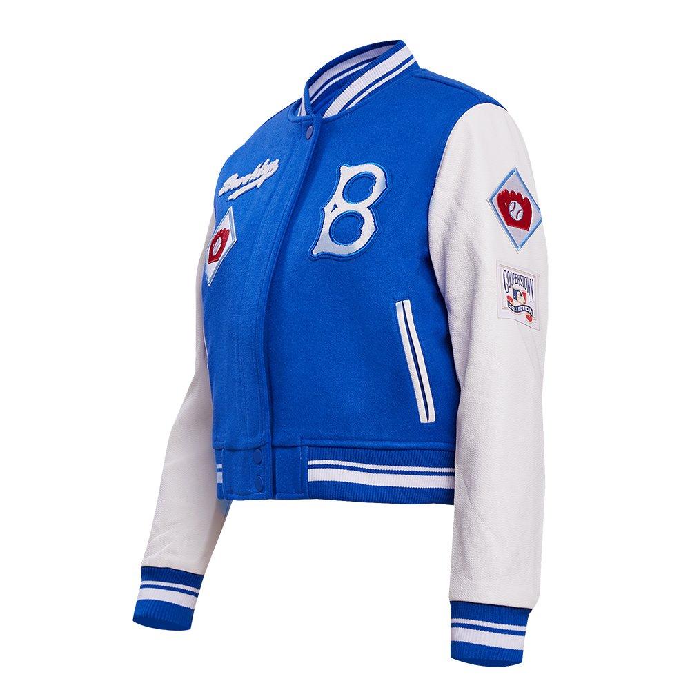 Pro Standard Women's MLB Brooklyn Dodgers Retro Classic Rib Wool Varsity Jacket - BLUE/WHITE Thumbnail View 3