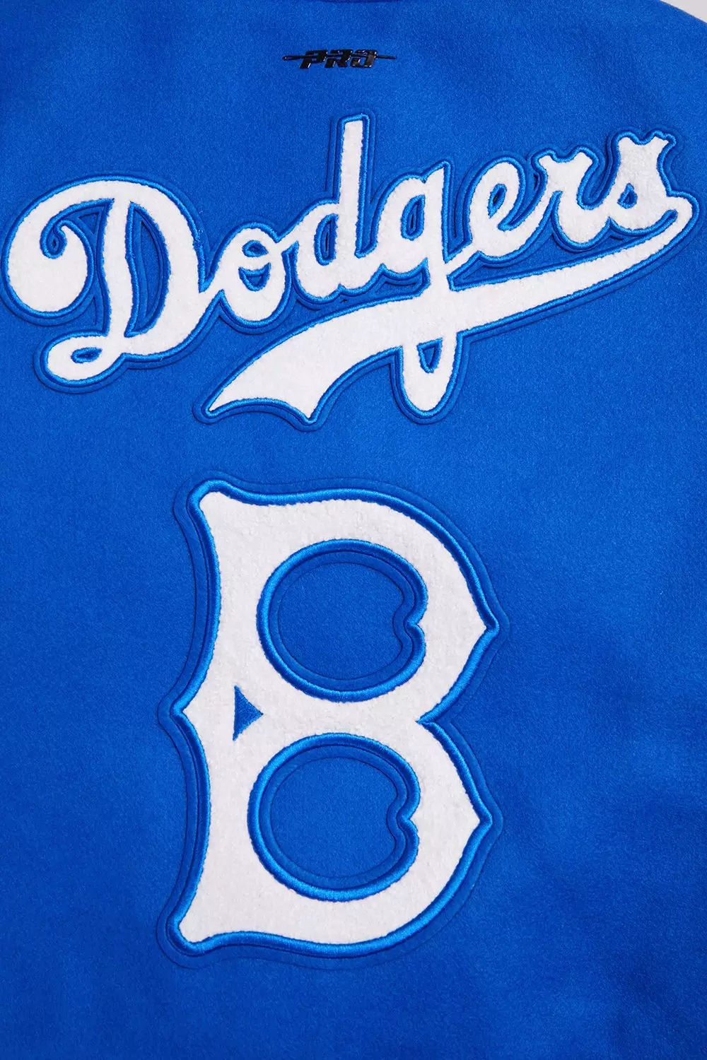 Pro Standard Women's MLB Brooklyn Dodgers Retro Classic Rib Wool Varsity Jacket - BLUE/WHITE