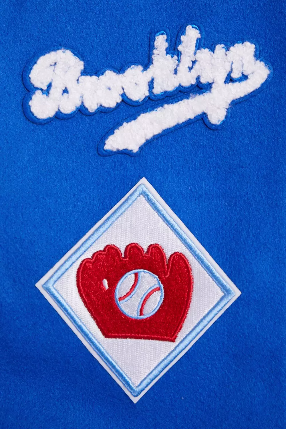 Pro Standard Women's MLB Brooklyn Dodgers Retro Classic Rib Wool Varsity Jacket - BLUE/WHITE