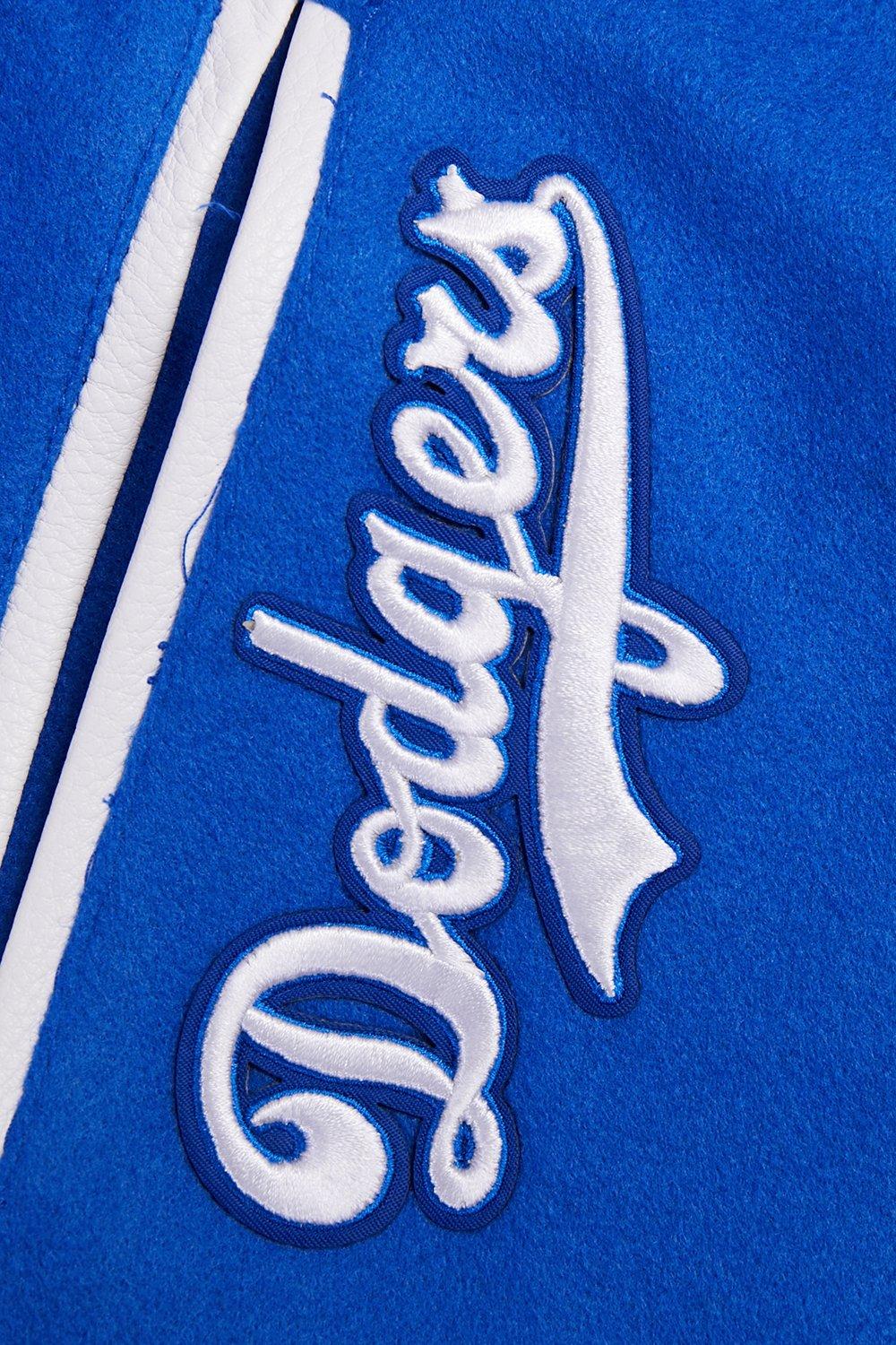 Pro Standard Women's MLB Brooklyn Dodgers Retro Classic Rib Wool Varsity Jacket - BLUE/WHITE Thumbnail View 9
