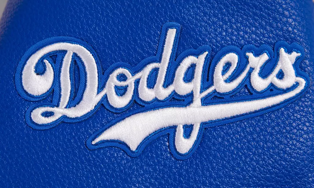 Pro Standard Women's MLB Brooklyn Dodgers Retro Classic Rib Wool Varsity Jacket - OFF-WHITE/BLUE