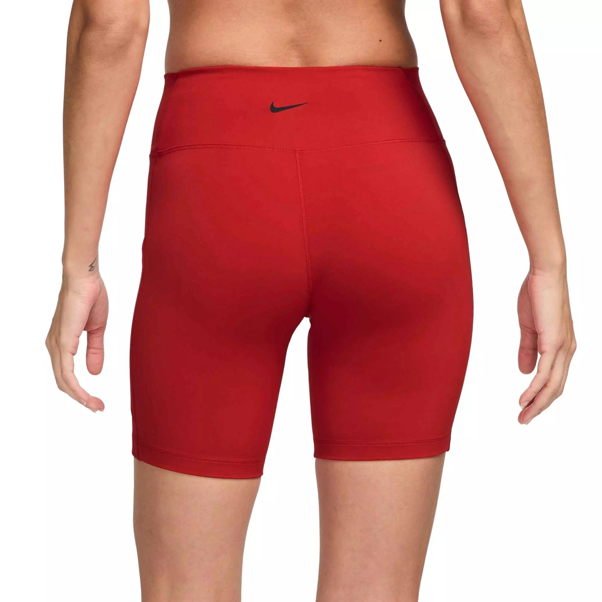 Nike Women's One High-Waisted 8" Biker Shorts with Pockets - Red - RED