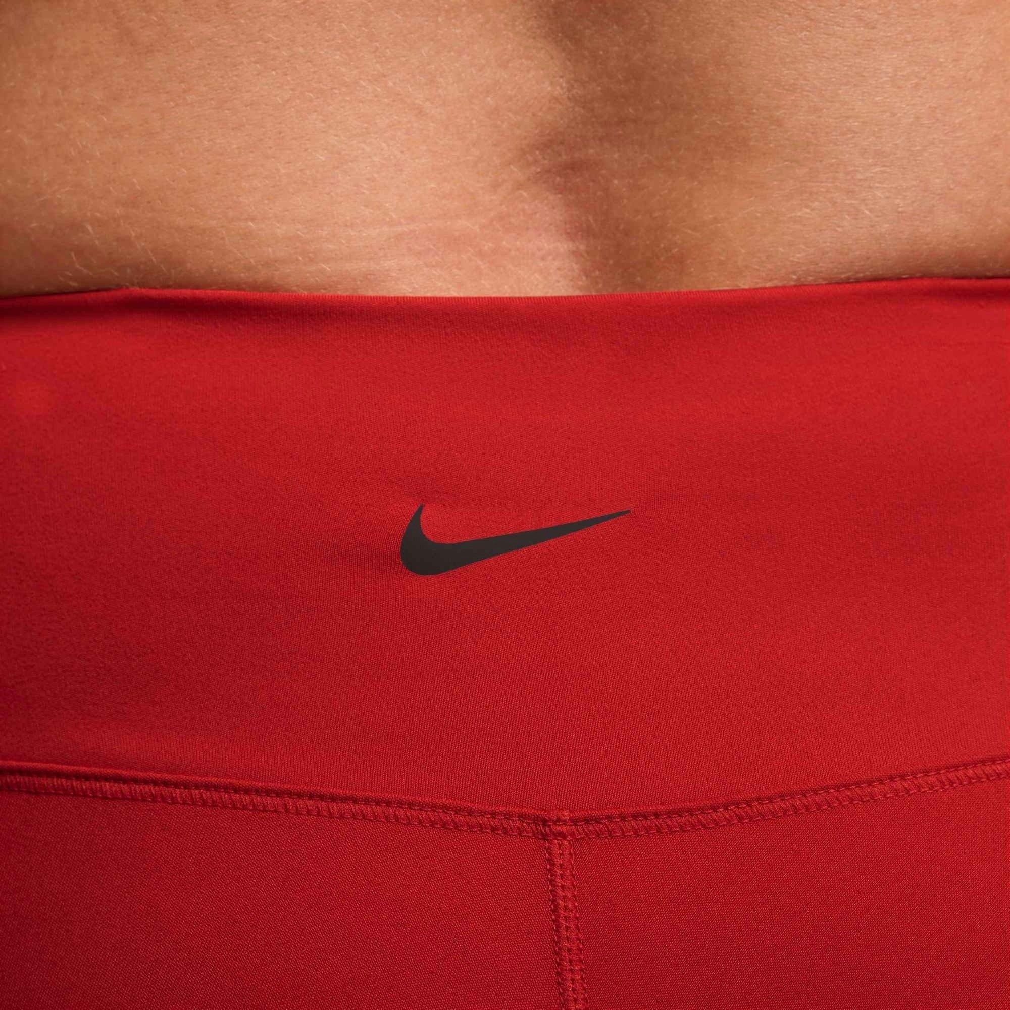 Nike Women's One High-Waisted 8" Biker Shorts with Pockets - Red - RED Thumbnail View 4