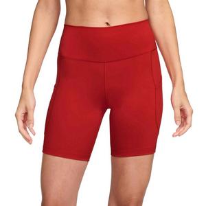 Nike Women's One High-Waisted 8" Biker Shorts with Pockets - Red