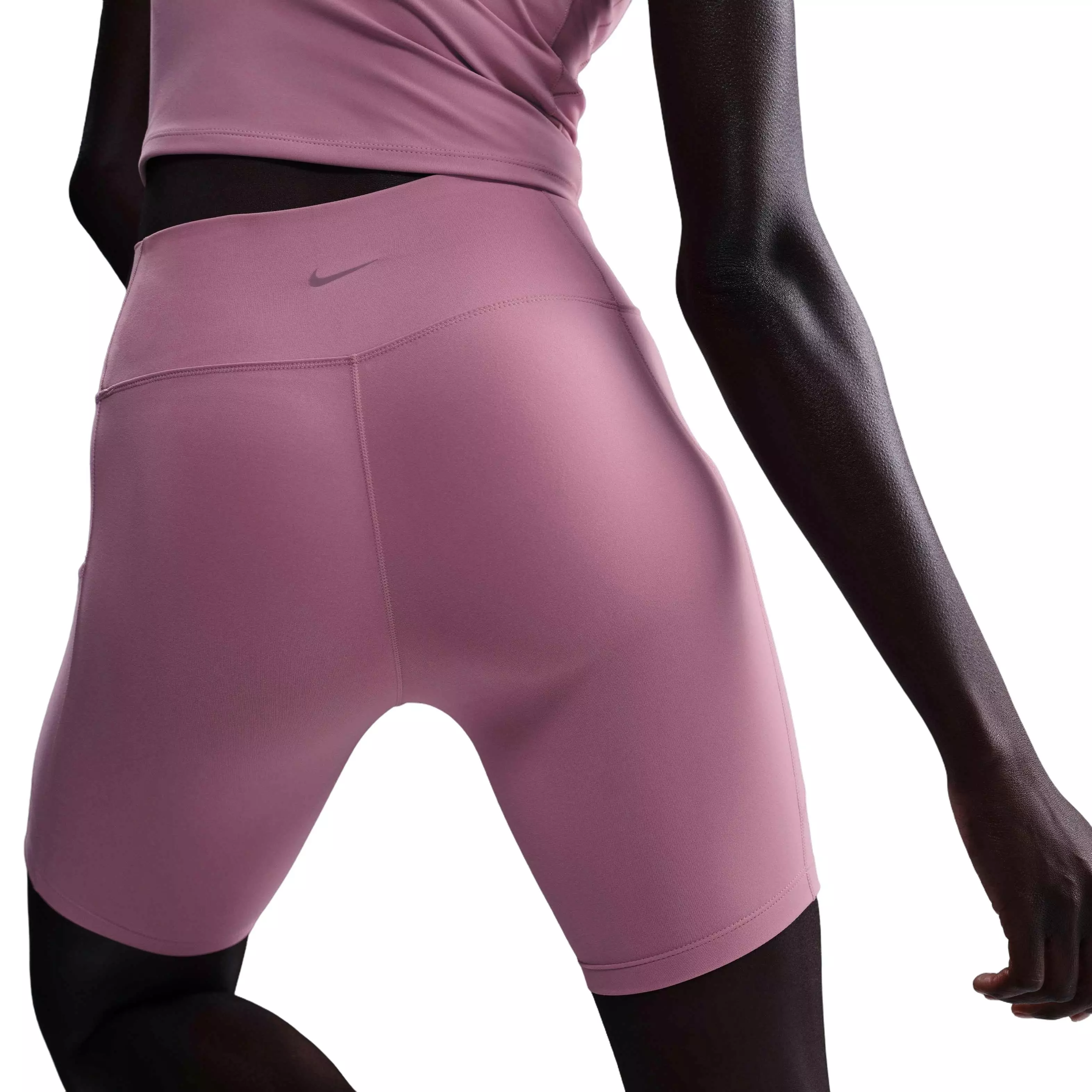 Nike Women's One High-Waisted 8" Biker Shorts with Pockets - Pink - PINK