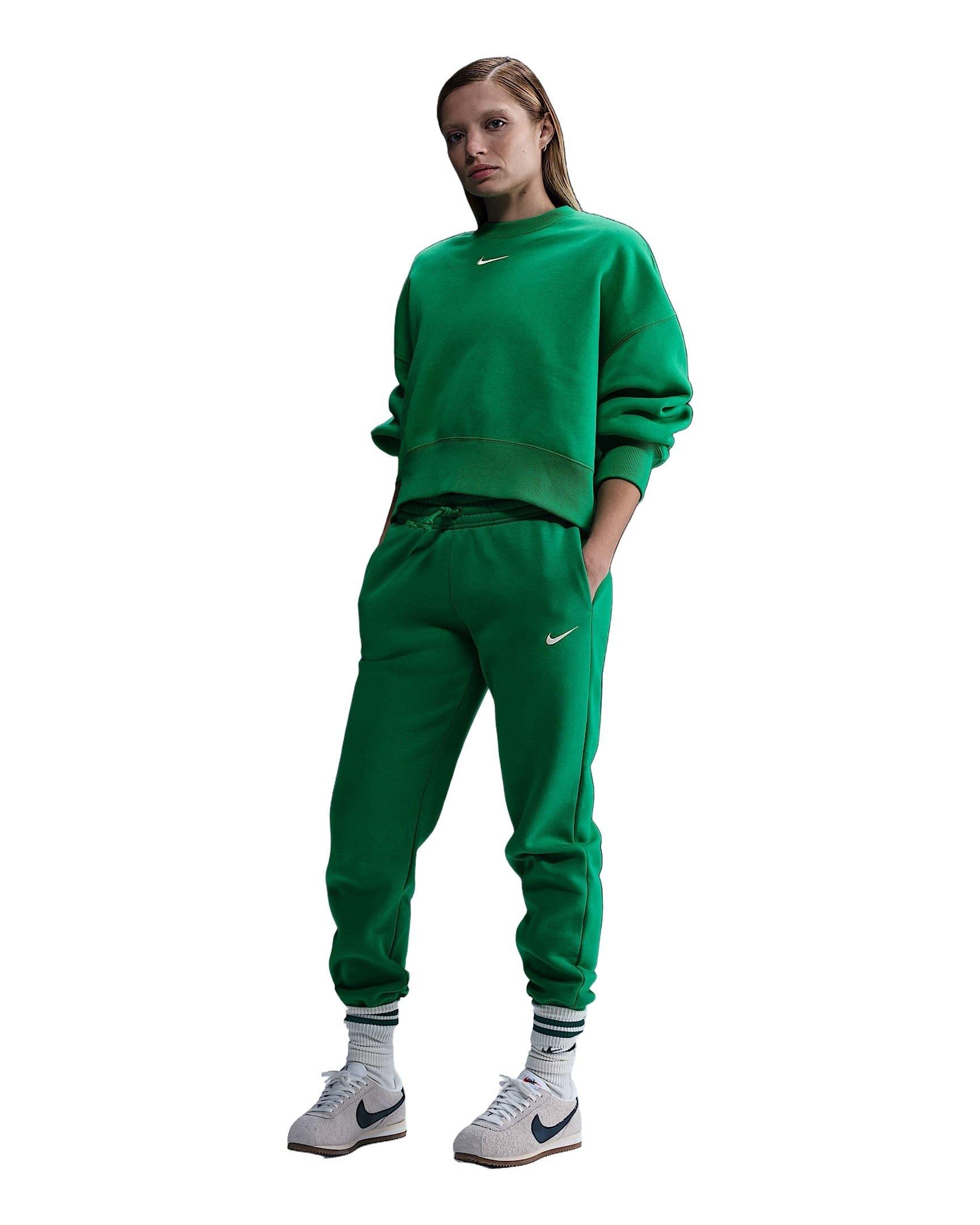 Nike Women's Sportswear Phoenix Fleece Mid-Rise Sweatpants - Green - GREEN Thumbnail View 4