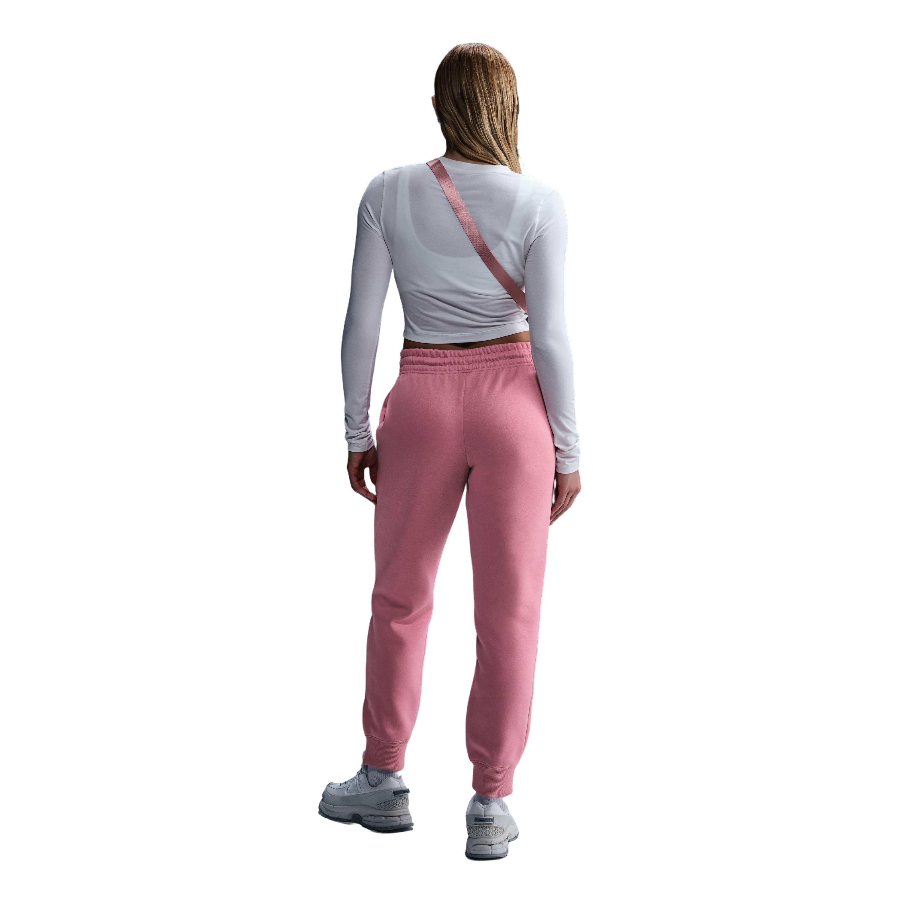 Nike Women's Sportswear Phoenix Fleece Mid-Rise Sweatpants - Pink - PINK Thumbnail View 4