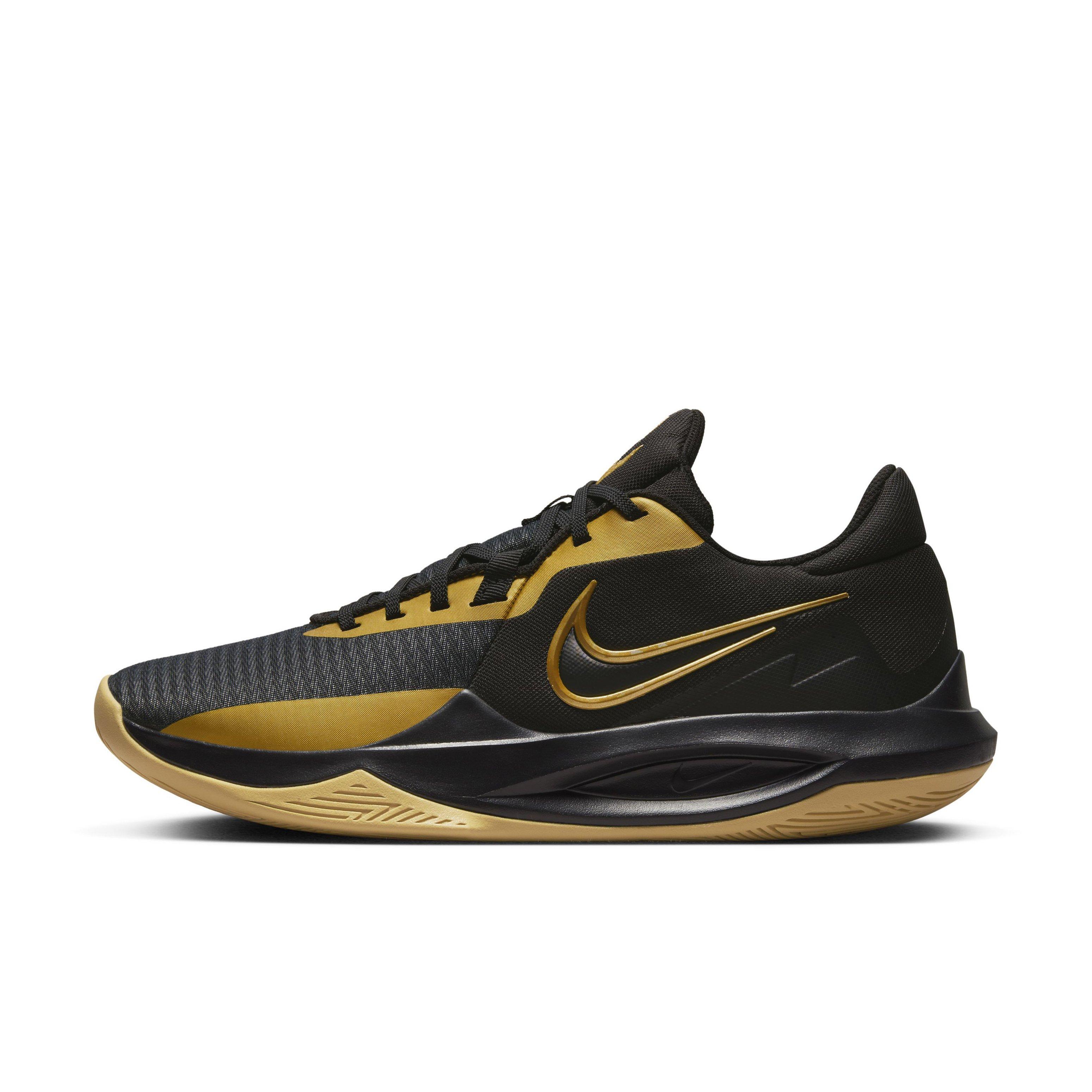 Nike Precision 6 Black Metallic Gold Men s Basketball Shoe Hibbett