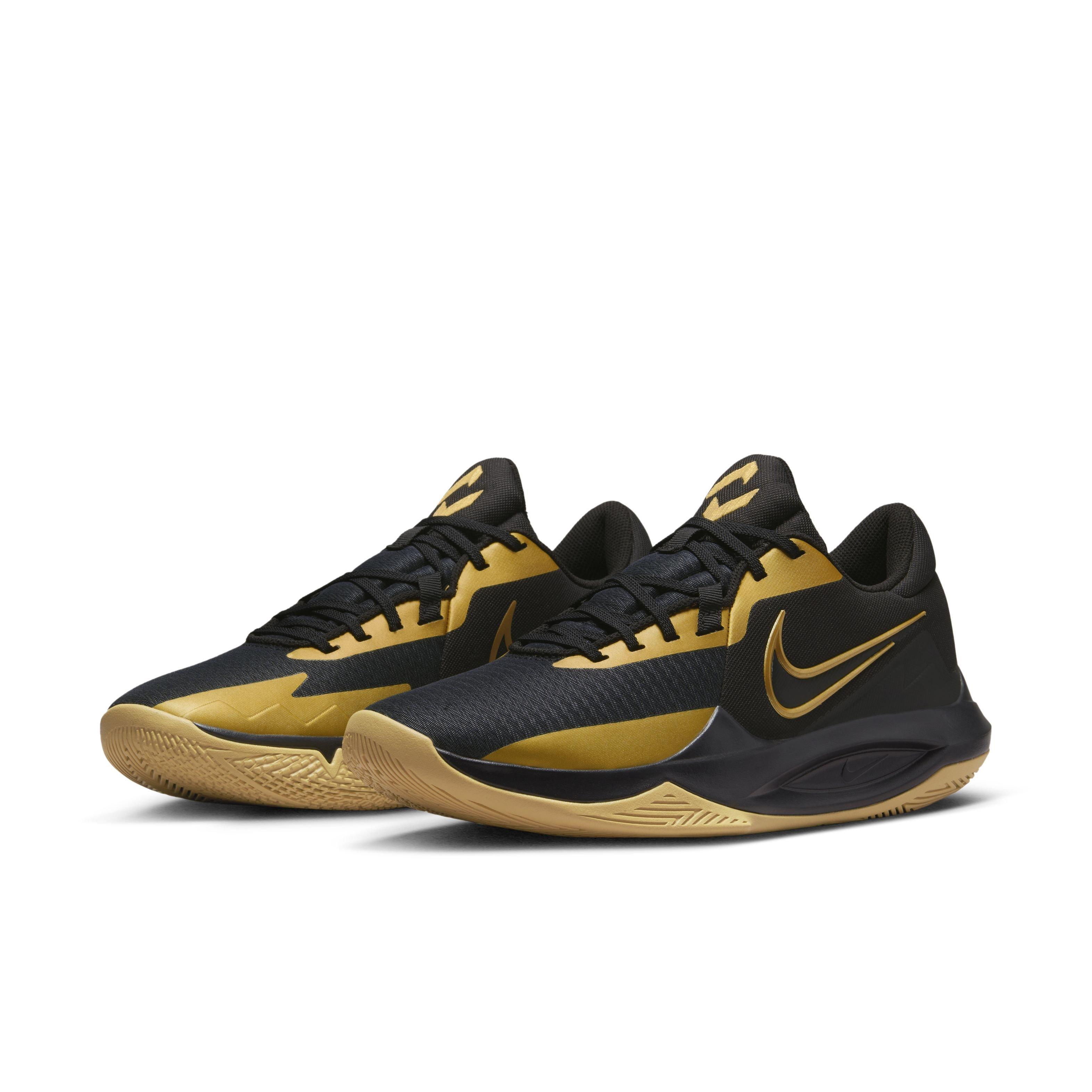 Nike Precision 6 Black Metallic Gold Men s Basketball Shoe Hibbett