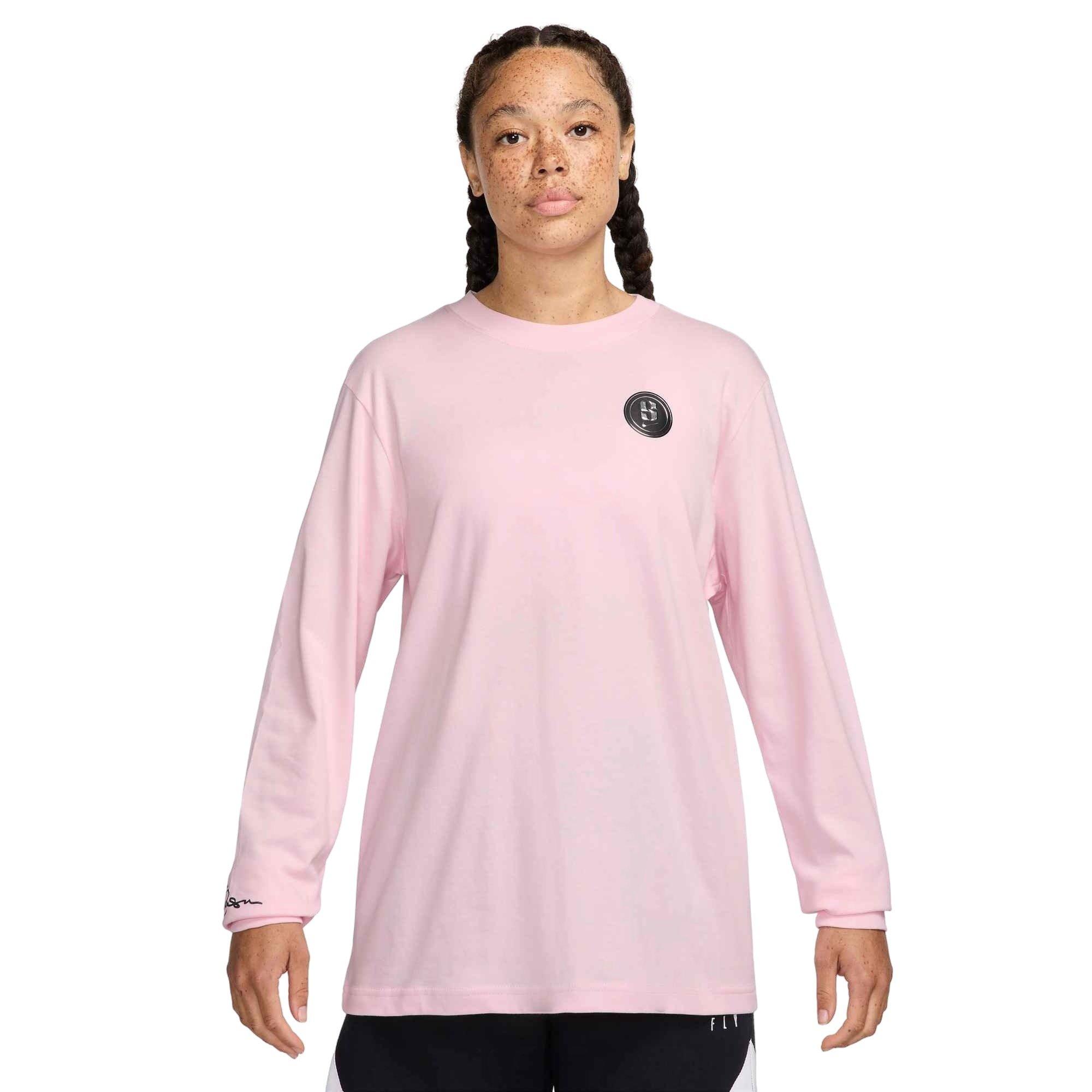 Nike Women's Sabrina Long-Sleeve Basketball T-Shirt - Pink - PINK Thumbnail View 1