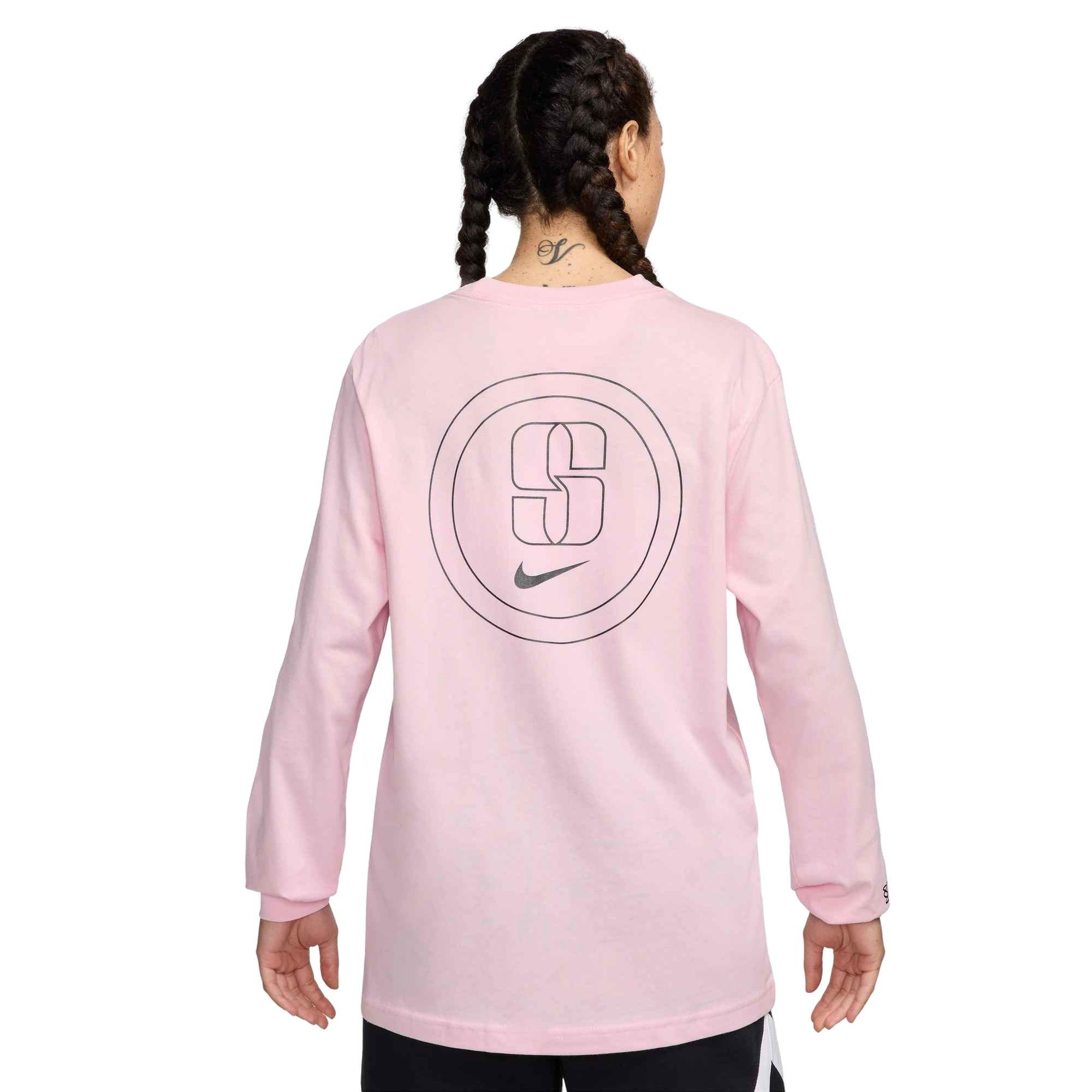 Nike Women's Sabrina Long-Sleeve Basketball T-Shirt - Pink - PINK Thumbnail View 2
