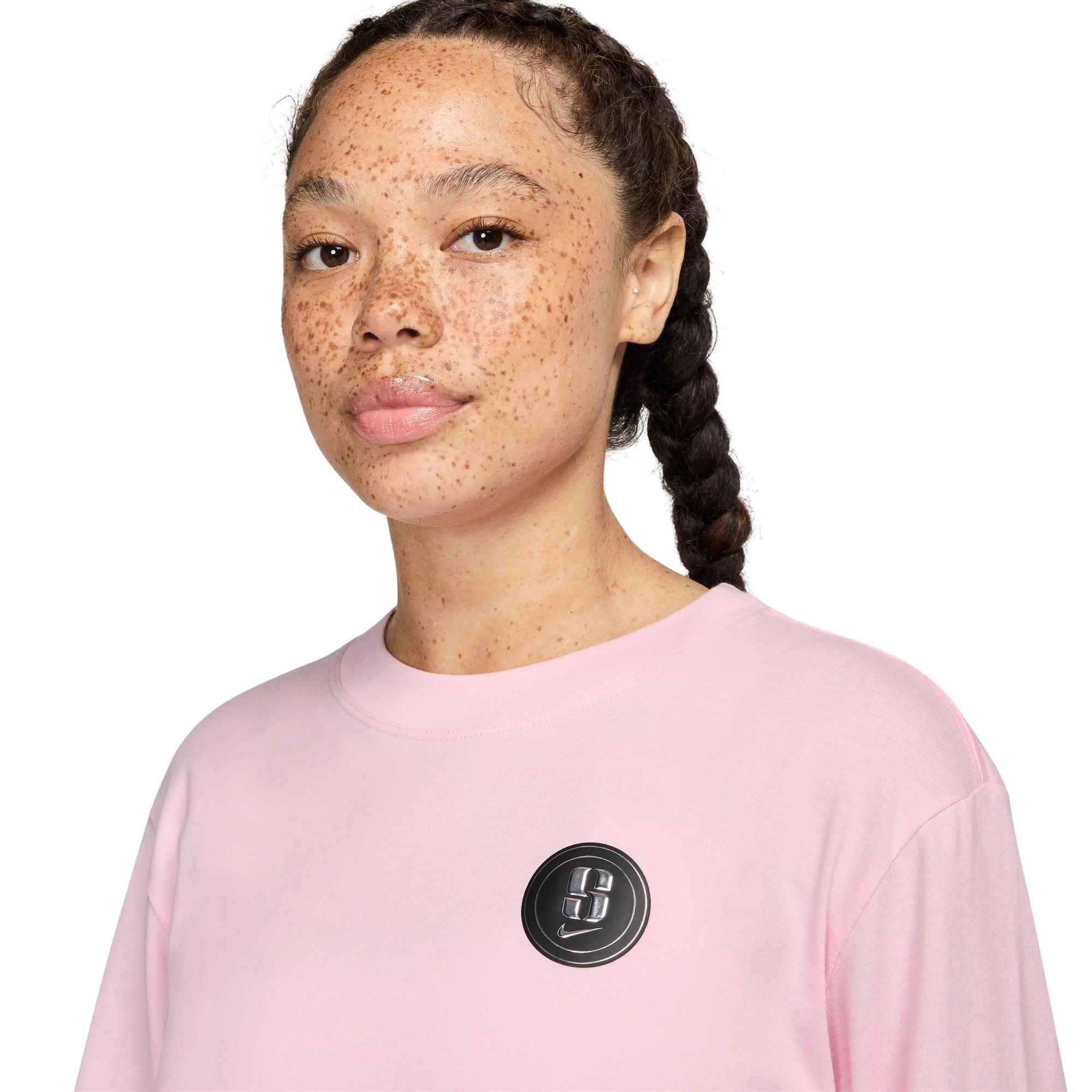 Nike Women's Sabrina Long-Sleeve Basketball T-Shirt - Pink - PINK Thumbnail View 3