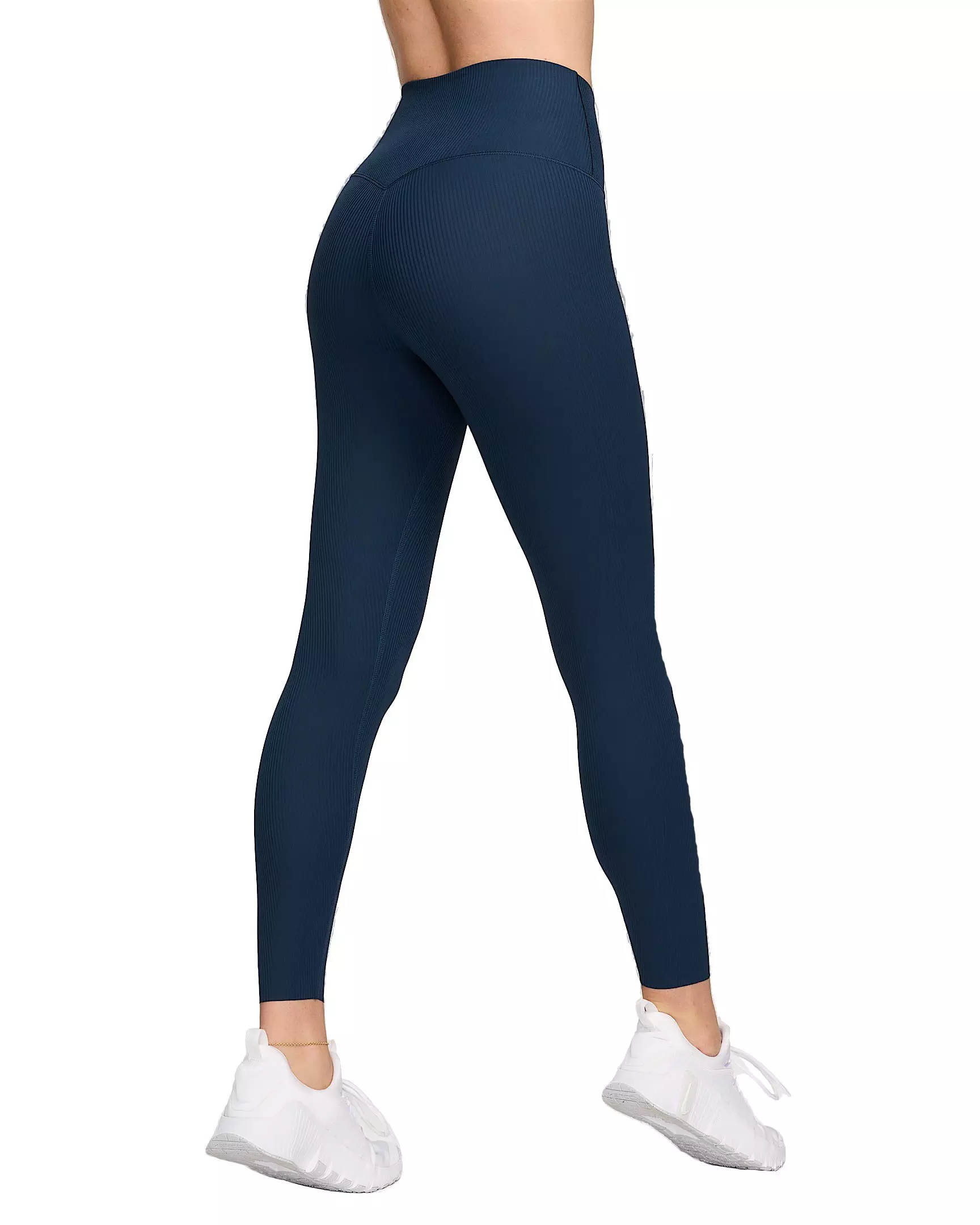 Nike Women's Zenvy Rib Gentle-Support High-Waisted 7/8 Leggings - Blue - BLUE