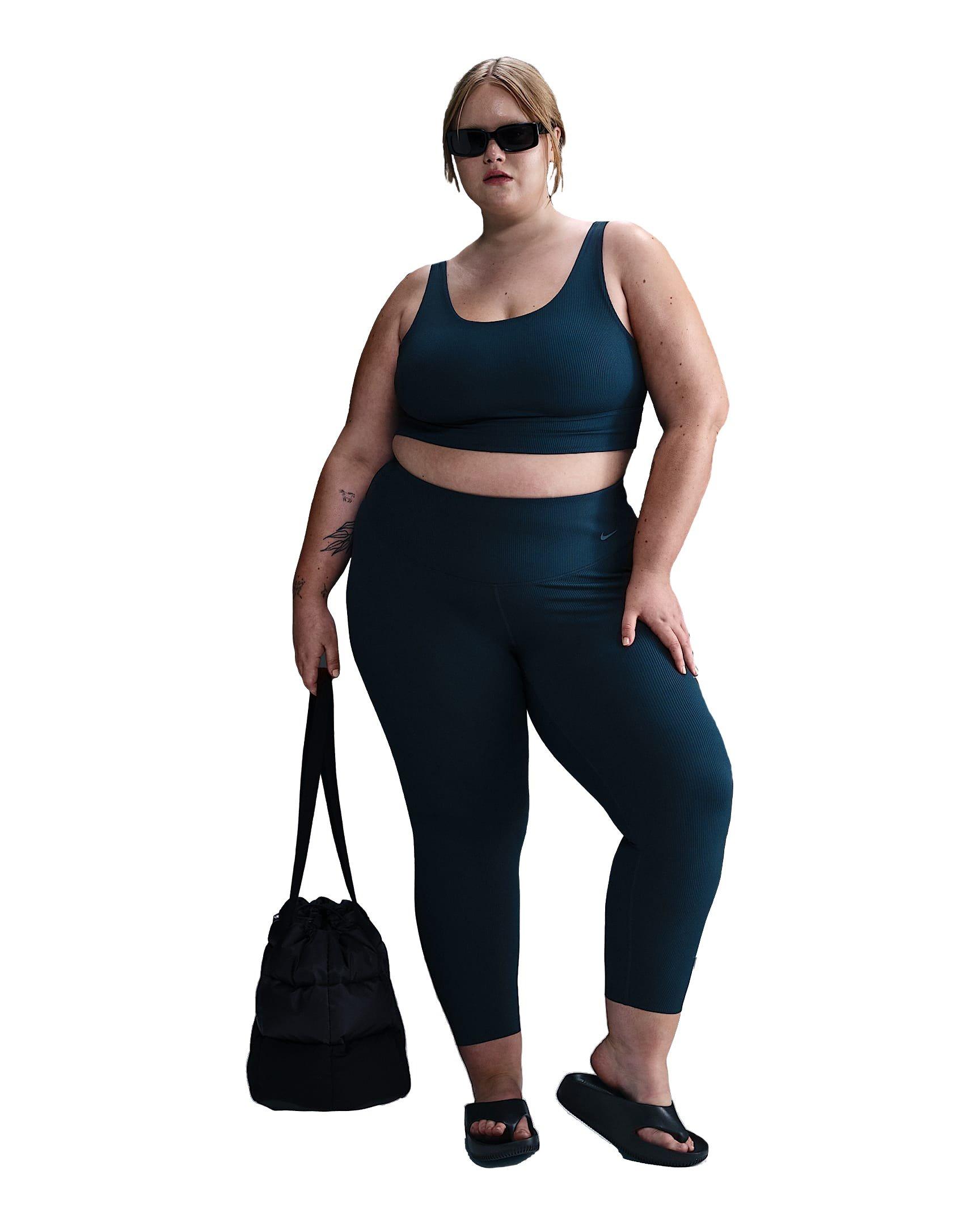 Nike Women's Zenvy Rib High-Waisted Gentle-Support 7/8 Leggings - Blue - BLUE Thumbnail View 1