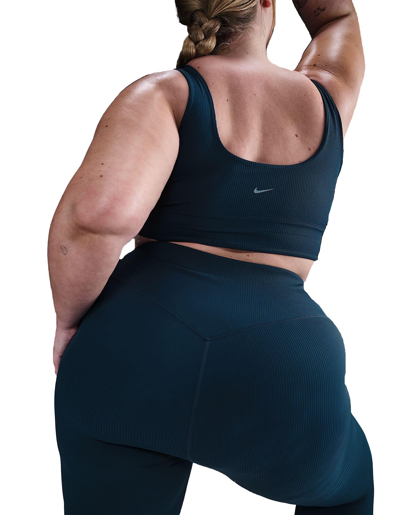 Nike Women's Zenvy Rib High-Waisted Gentle-Support 7/8 Leggings - Blue - BLUE Thumbnail View 4