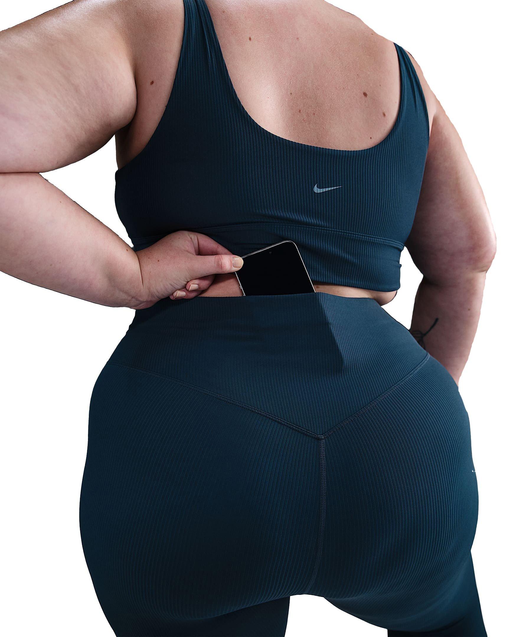 Nike Women's Zenvy Rib High-Waisted Gentle-Support 7/8 Leggings - Blue - BLUE Thumbnail View 5