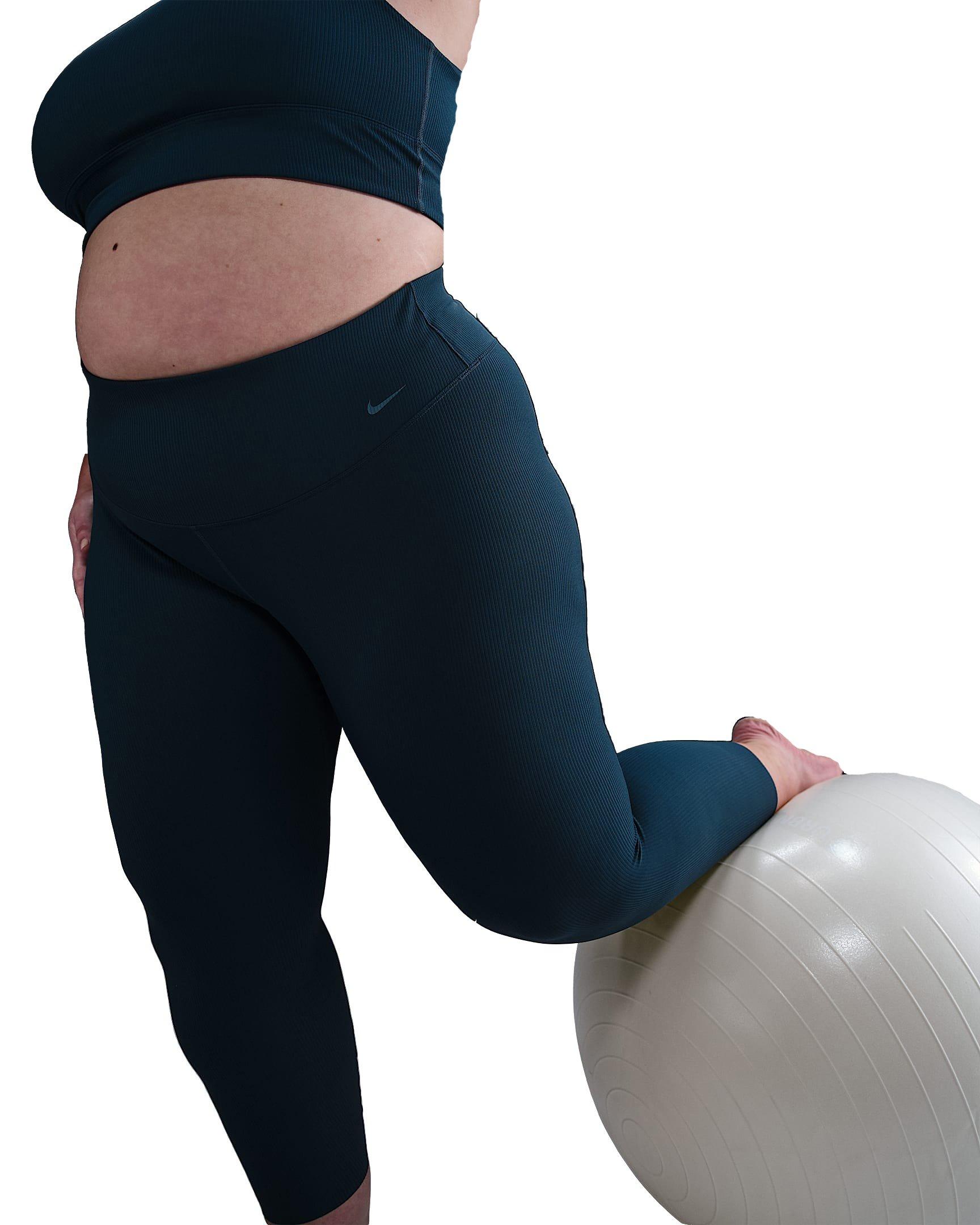 Nike Women's Zenvy Rib High-Waisted Gentle-Support 7/8 Leggings - Blue - BLUE Thumbnail View 6